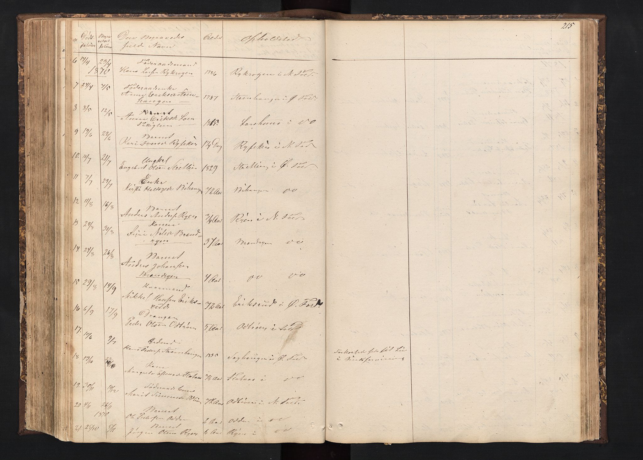 Alvdal prestekontor, AV/SAH-PREST-060/H/Ha/Hab/L0001: Parish register (copy) no. 1, 1857-1893, p. 215