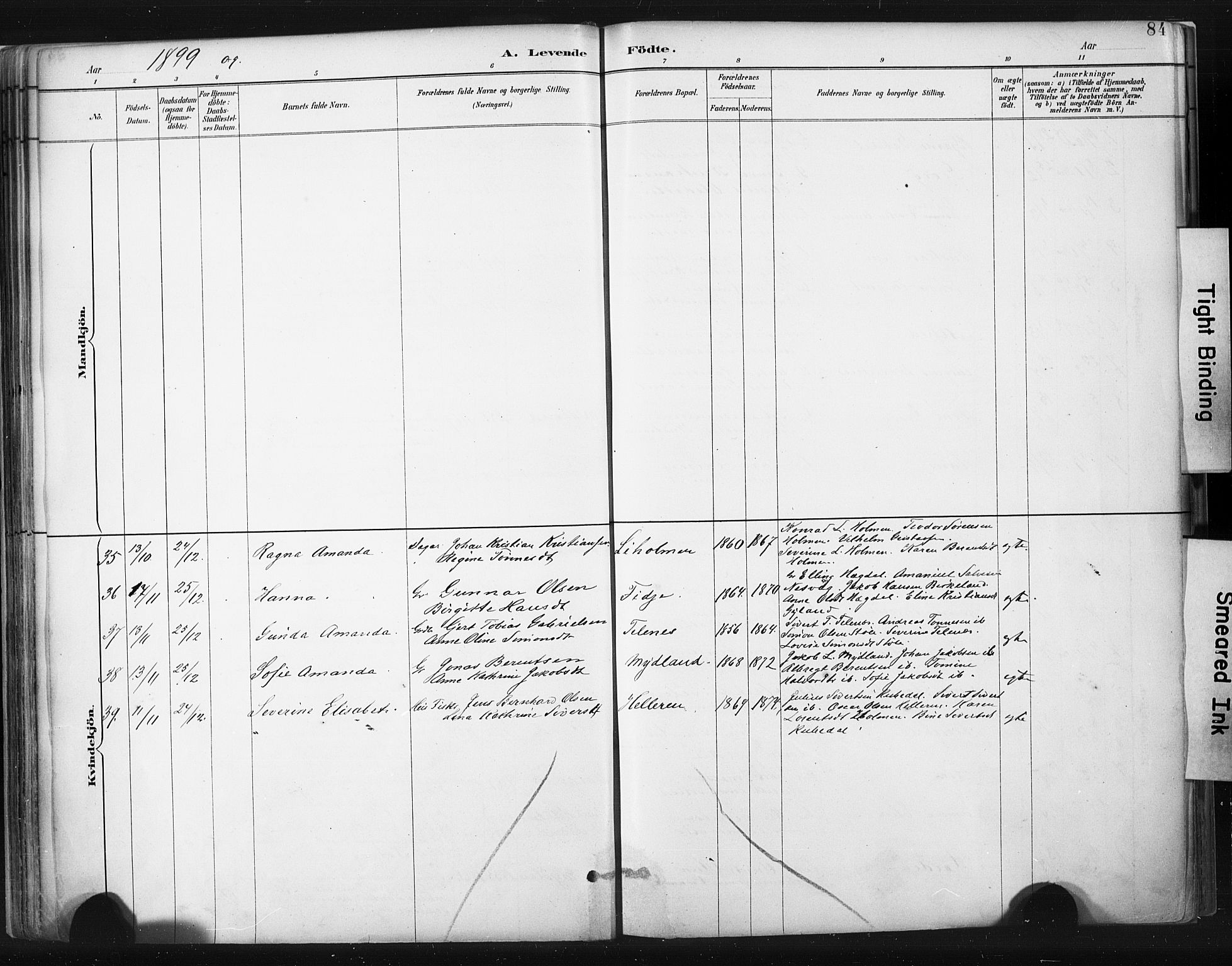 Sokndal sokneprestkontor, AV/SAST-A-101808: Parish register (official) no. A 11.1, 1887-1905, p. 84