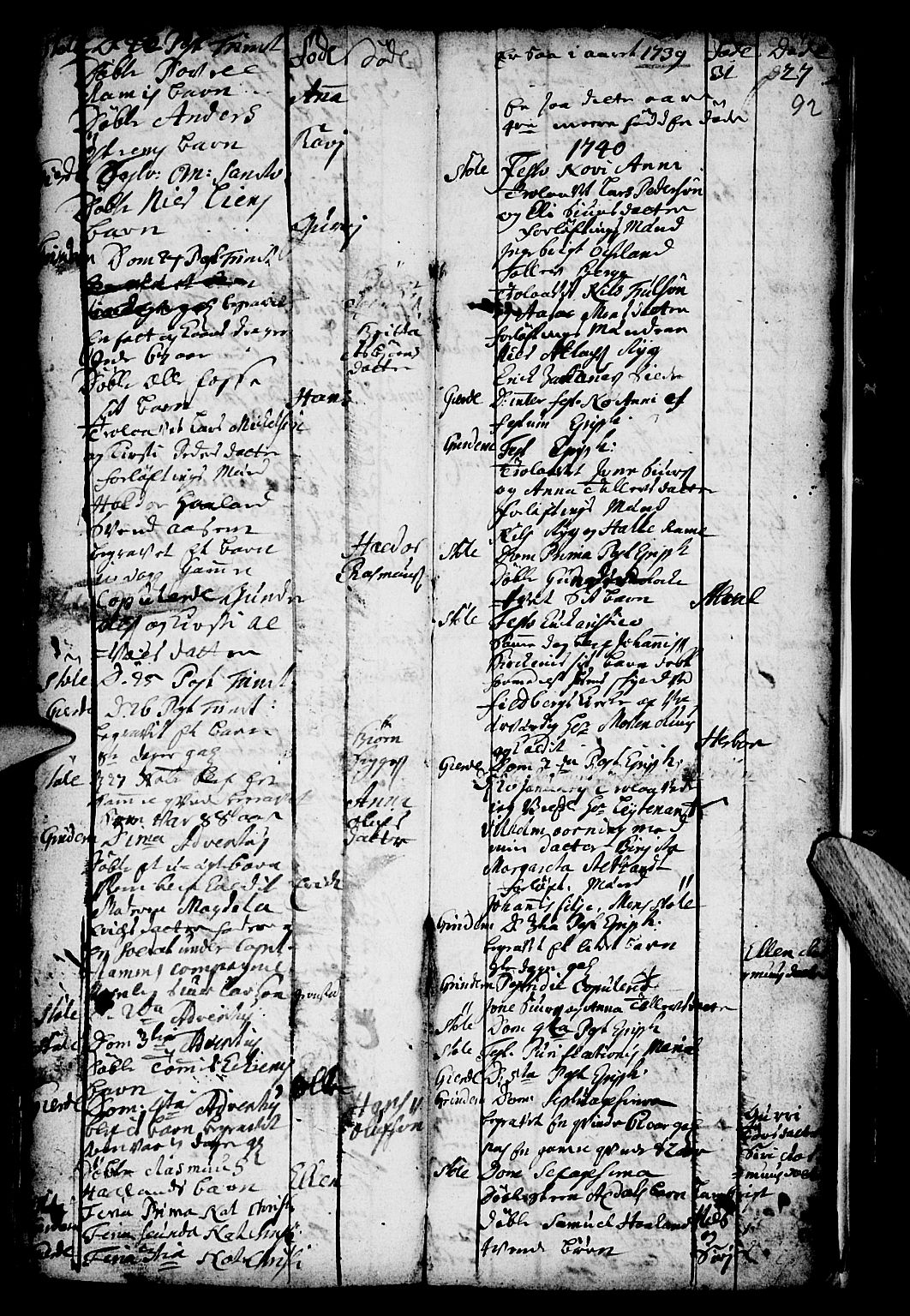 Etne sokneprestembete, SAB/A-75001/H/Haa: Parish register (official) no. A 1, 1715-1741, p. 92