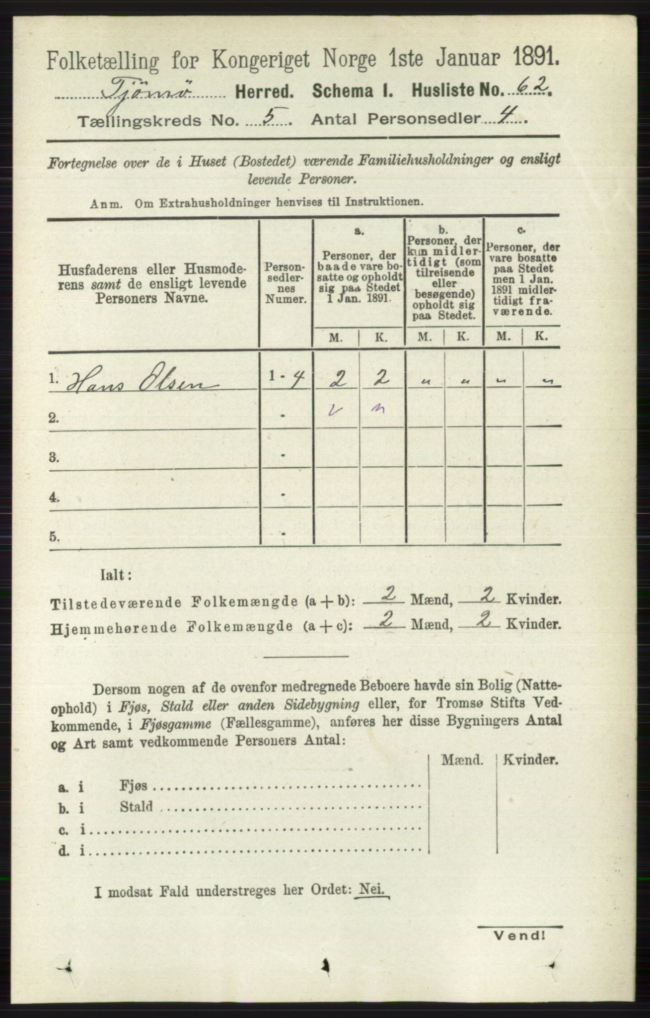 RA, 1891 census for 0723 Tjøme, 1891, p. 1662