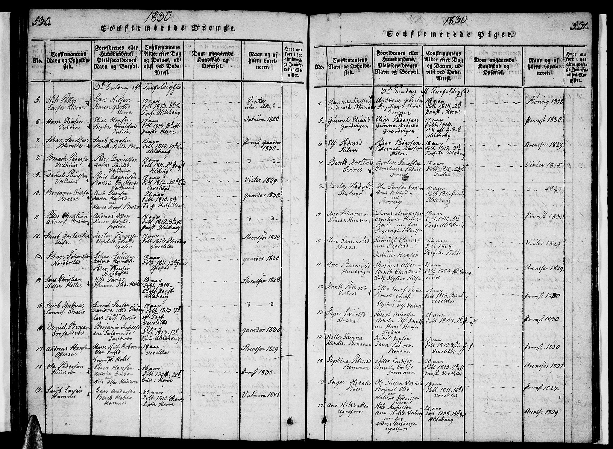 Ministerialprotokoller, klokkerbøker og fødselsregistre - Nordland, AV/SAT-A-1459/830/L0457: Parish register (copy) no. 830C01 /1, 1820-1842, p. 530-531