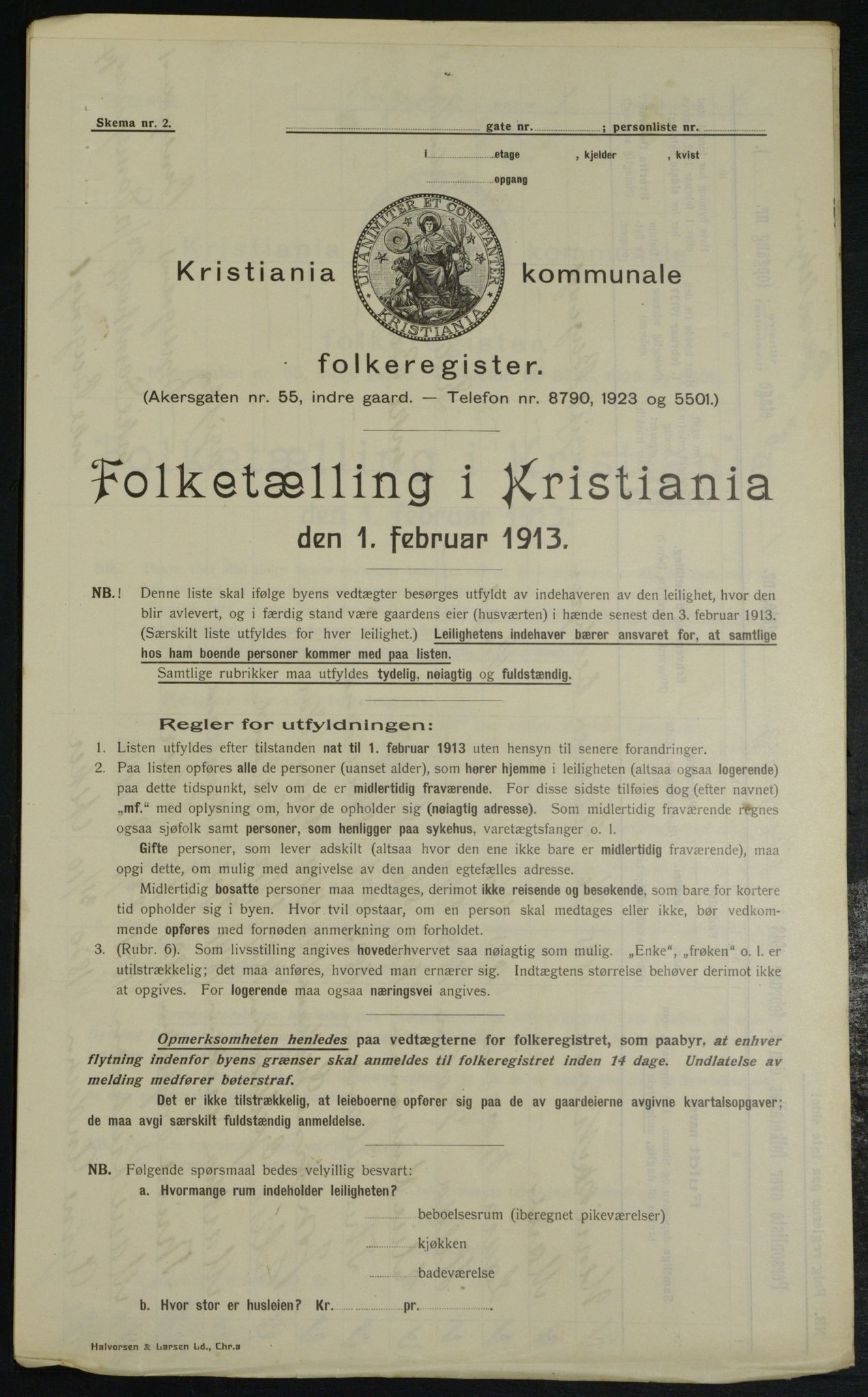 OBA, Municipal Census 1913 for Kristiania, 1913, p. 3537