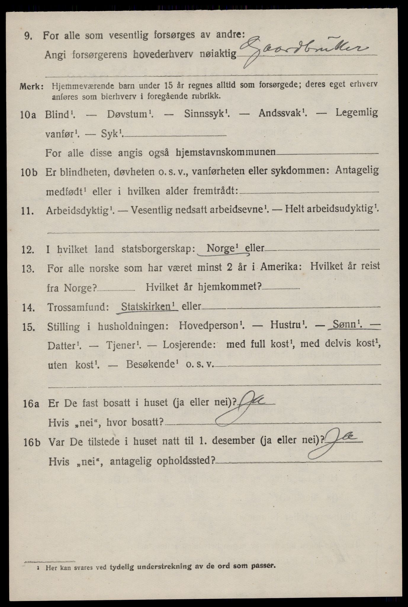 SAST, 1920 census for Klepp, 1920, p. 5927