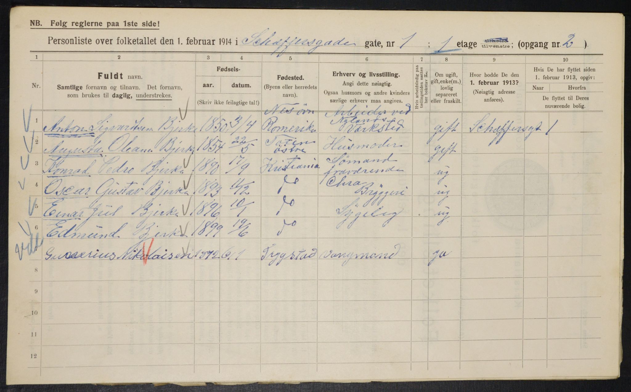 OBA, Municipal Census 1914 for Kristiania, 1914, p. 92774