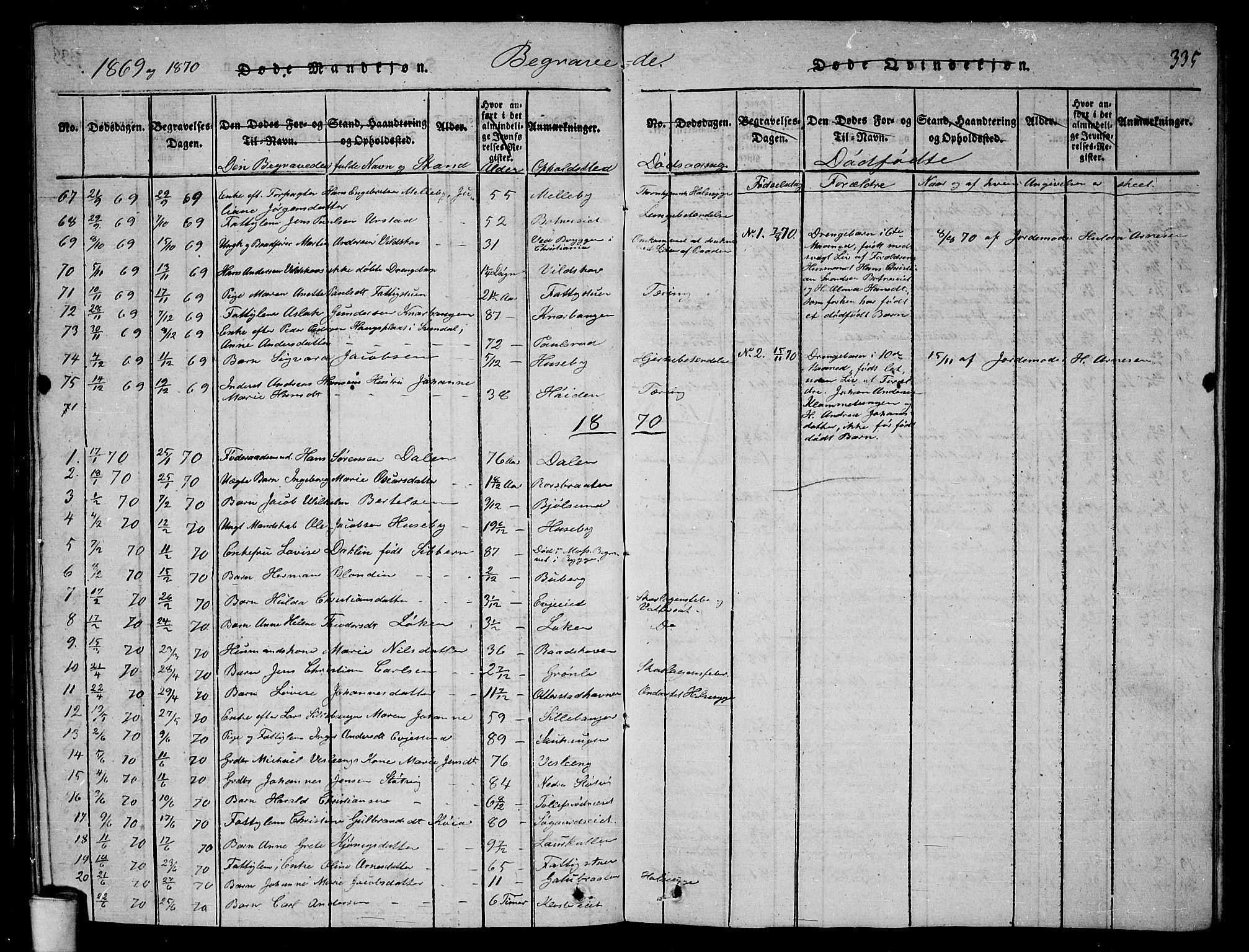 Rygge prestekontor Kirkebøker, AV/SAO-A-10084b/G/Ga/L0001: Parish register (copy) no. 1, 1814-1871, p. 334-335
