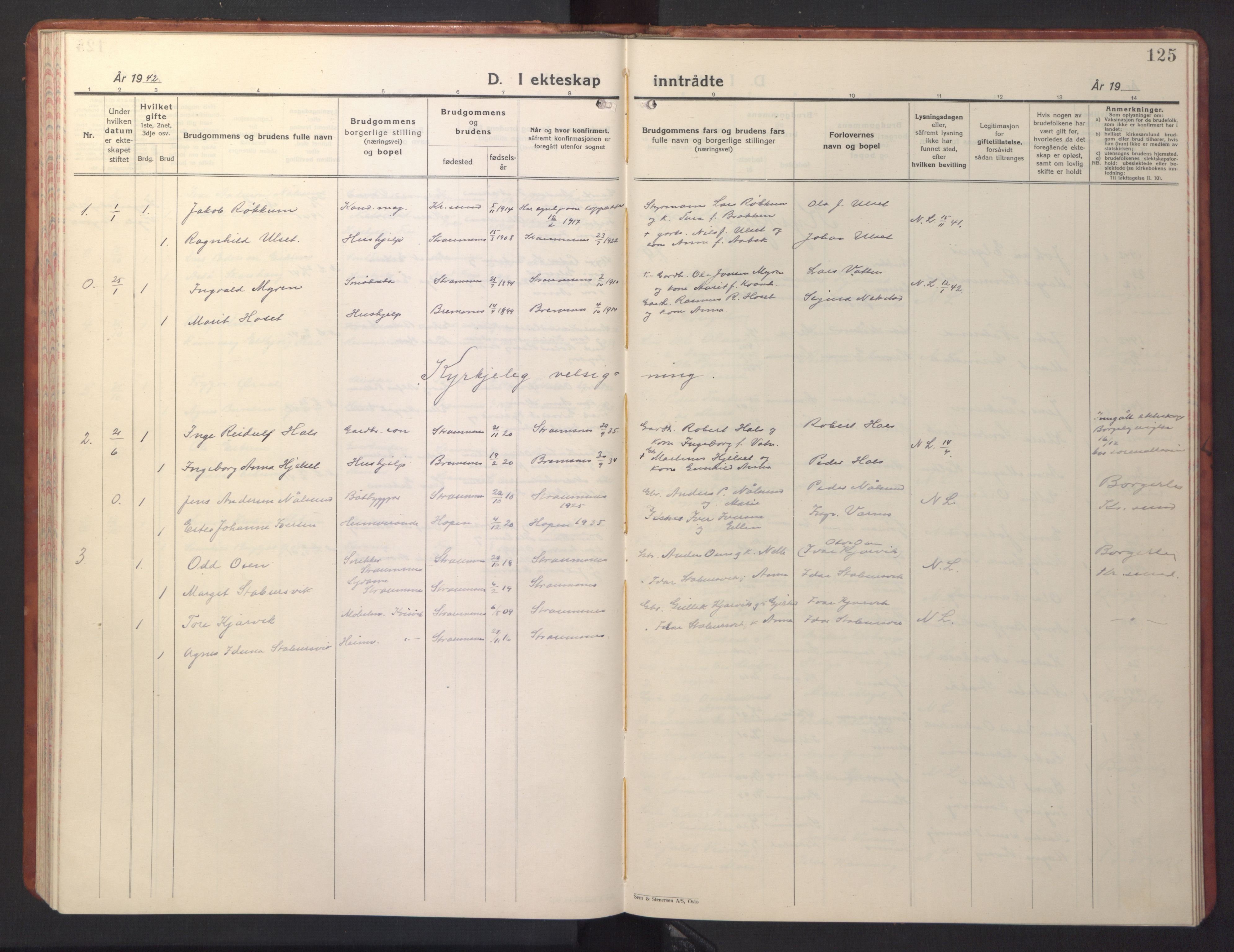 Ministerialprotokoller, klokkerbøker og fødselsregistre - Møre og Romsdal, AV/SAT-A-1454/587/L1002: Parish register (copy) no. 587C02, 1926-1951, p. 125