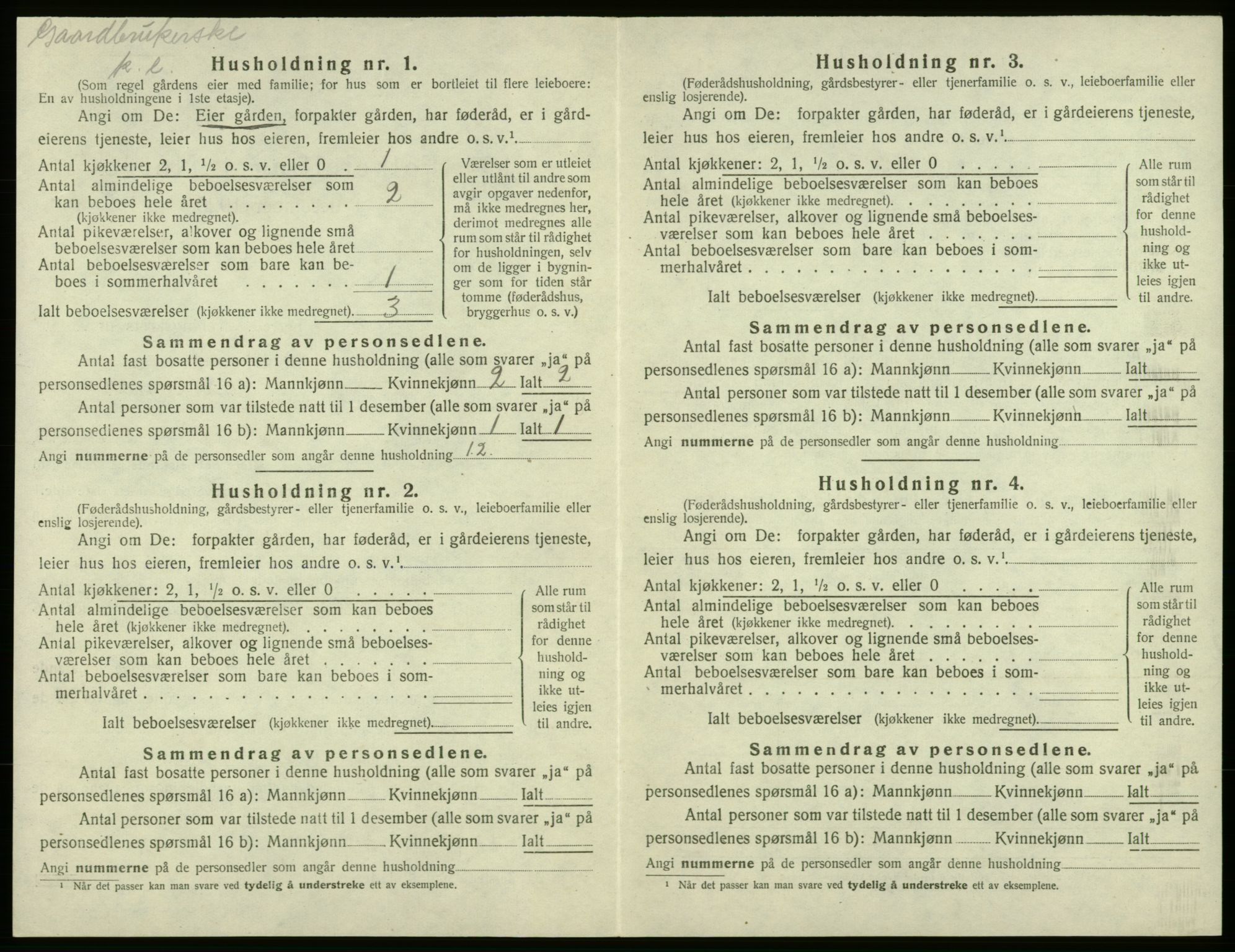 SAB, 1920 census for Bremnes, 1920, p. 132