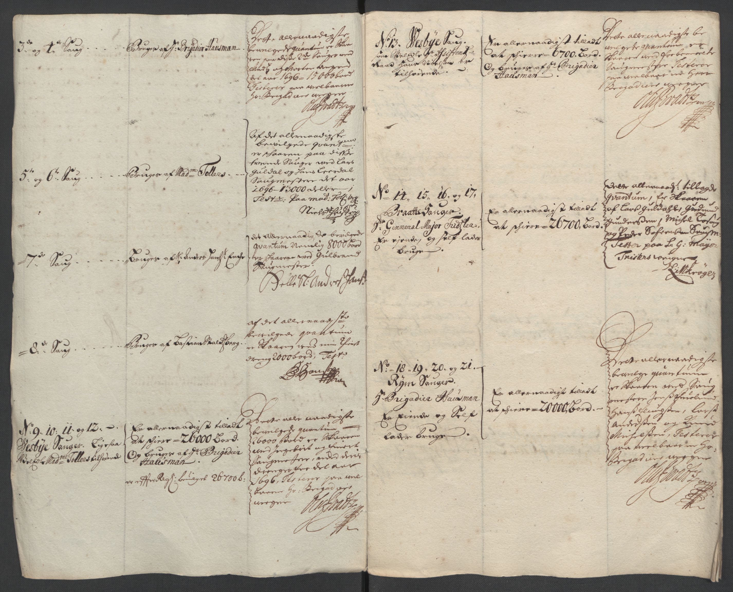 Rentekammeret inntil 1814, Reviderte regnskaper, Fogderegnskap, AV/RA-EA-4092/R11/L0580: Fogderegnskap Nedre Romerike, 1696-1697, p. 161