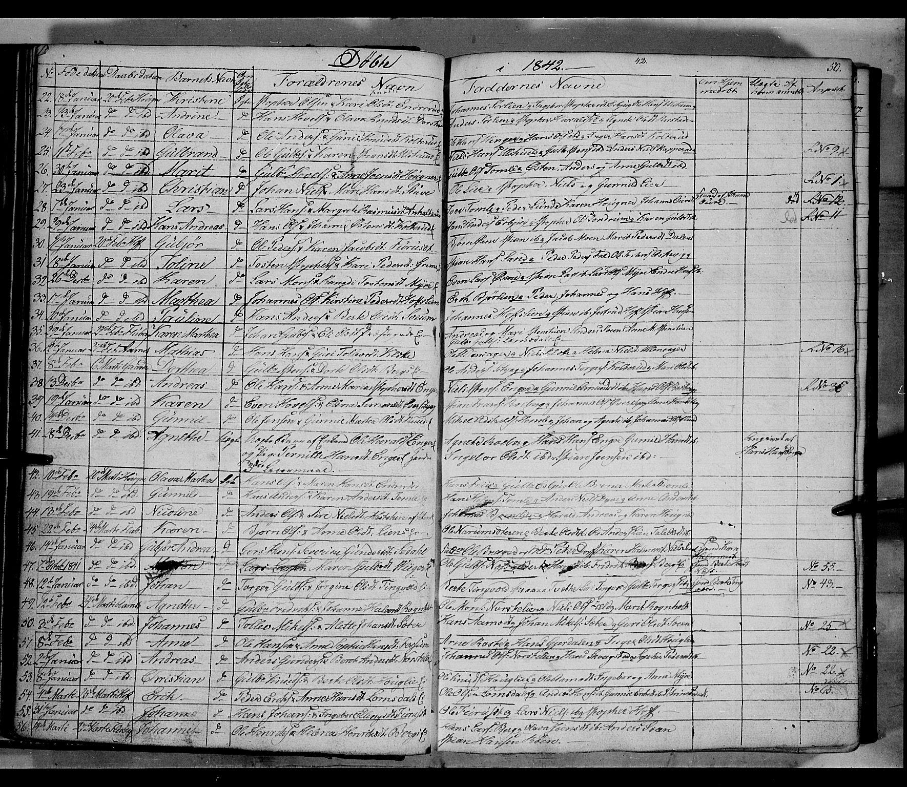 Land prestekontor, SAH/PREST-120/H/Ha/Hab/L0002: Parish register (copy) no. 2, 1833-1849, p. 50