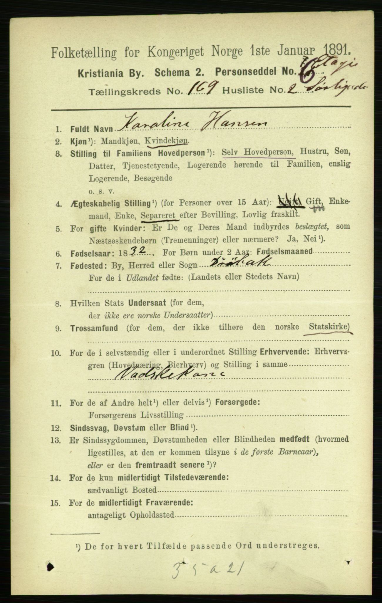 RA, 1891 census for 0301 Kristiania, 1891, p. 98907