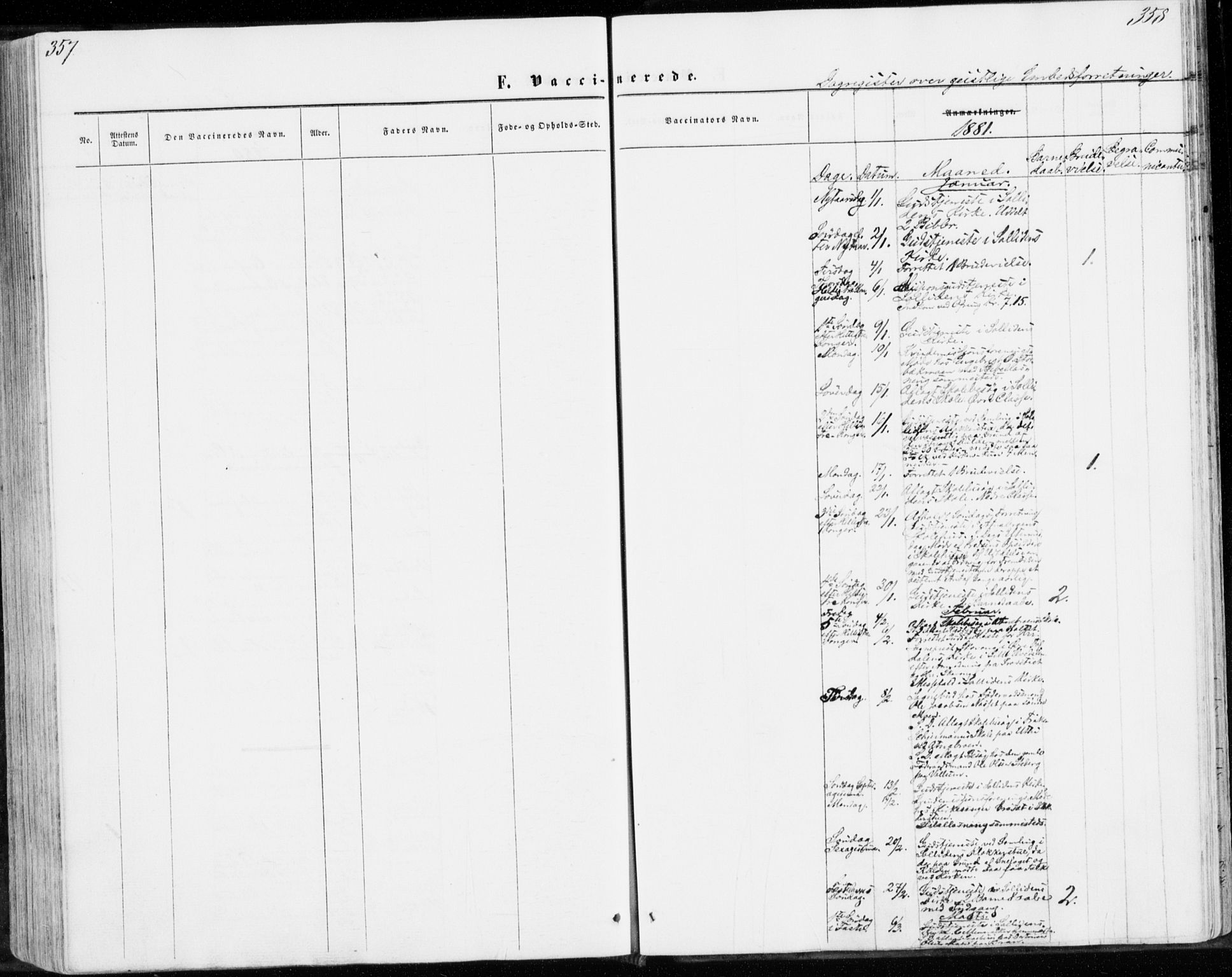 Sollia prestekontor, SAH/PREST-050/H/Ha/Haa/L0001: Parish register (official) no. 1, 1856-1885, p. 357-358