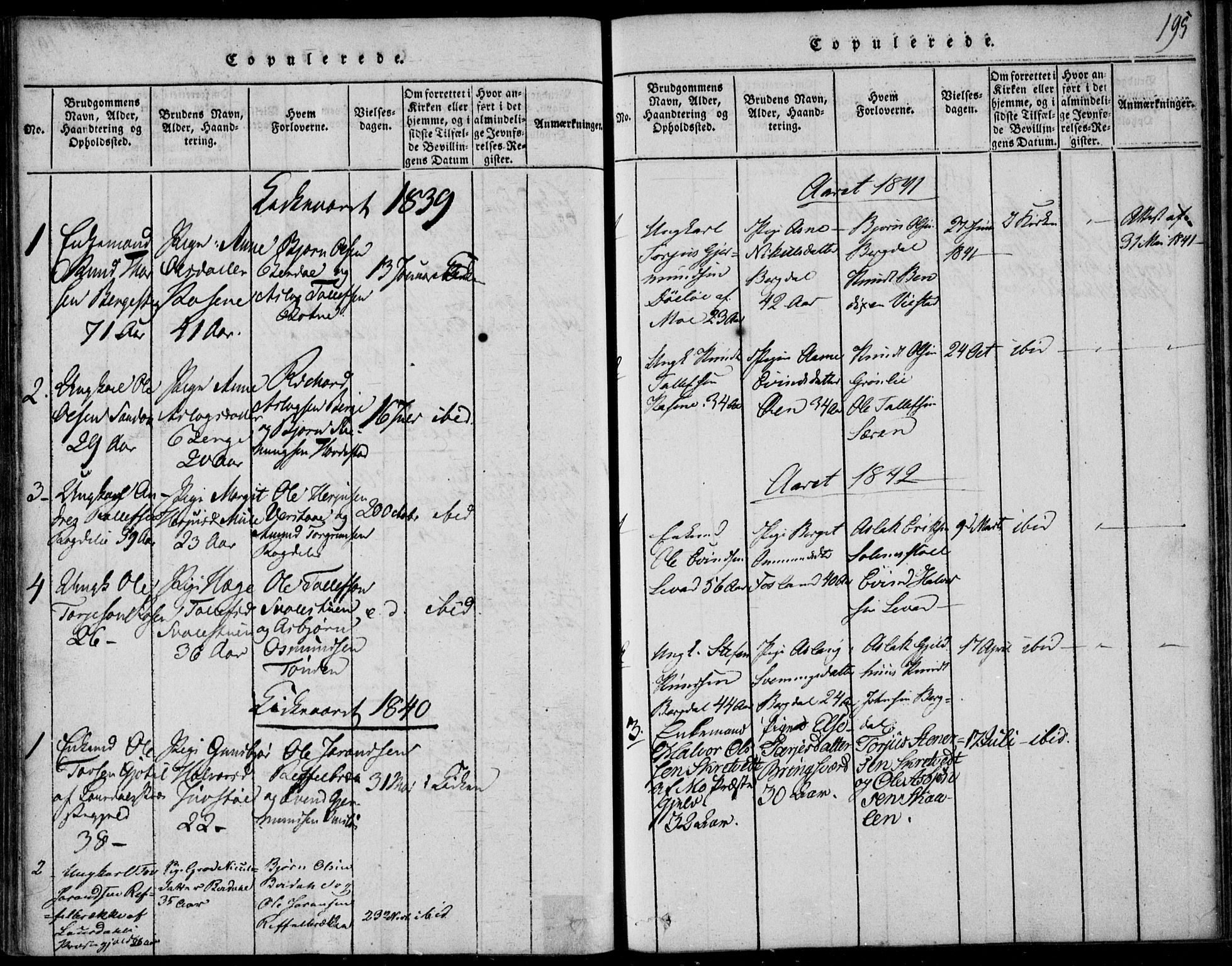 Vinje kirkebøker, SAKO/A-312/F/Fb/L0001: Parish register (official) no. II 1, 1814-1843, p. 195