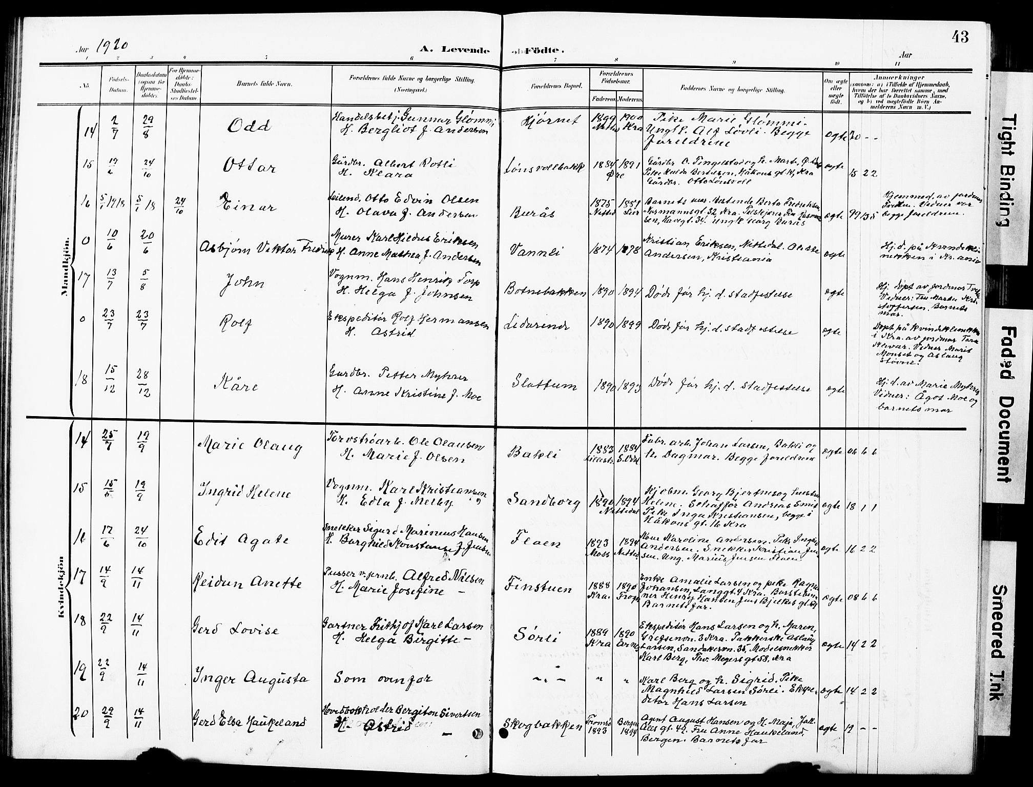 Nittedal prestekontor Kirkebøker, SAO/A-10365a/G/Ga/L0003: Parish register (copy) no. I 3, 1902-1929, p. 43