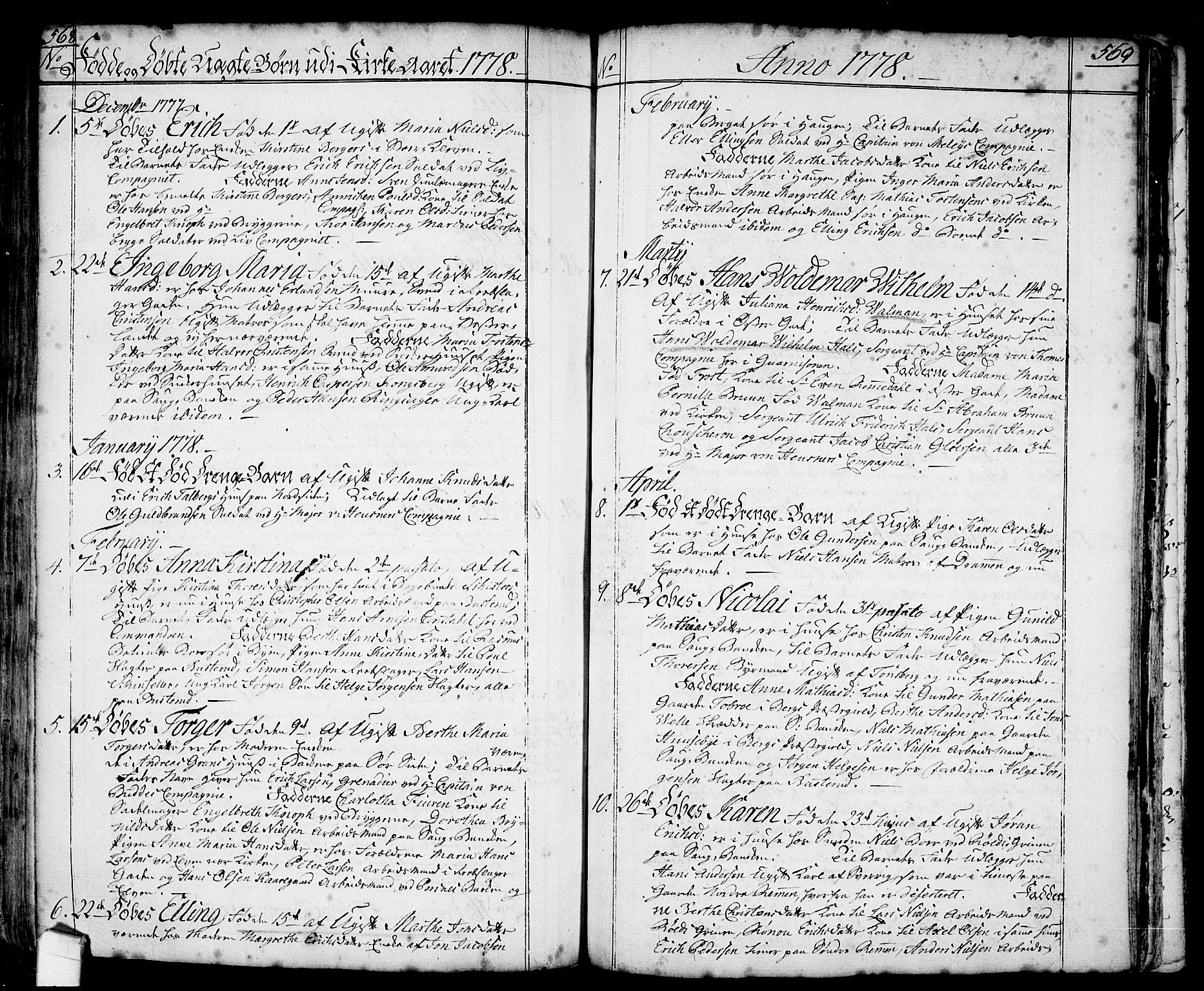 Halden prestekontor Kirkebøker, SAO/A-10909/F/Fa/L0001: Parish register (official) no. I 1, 1758-1791, p. 568-569