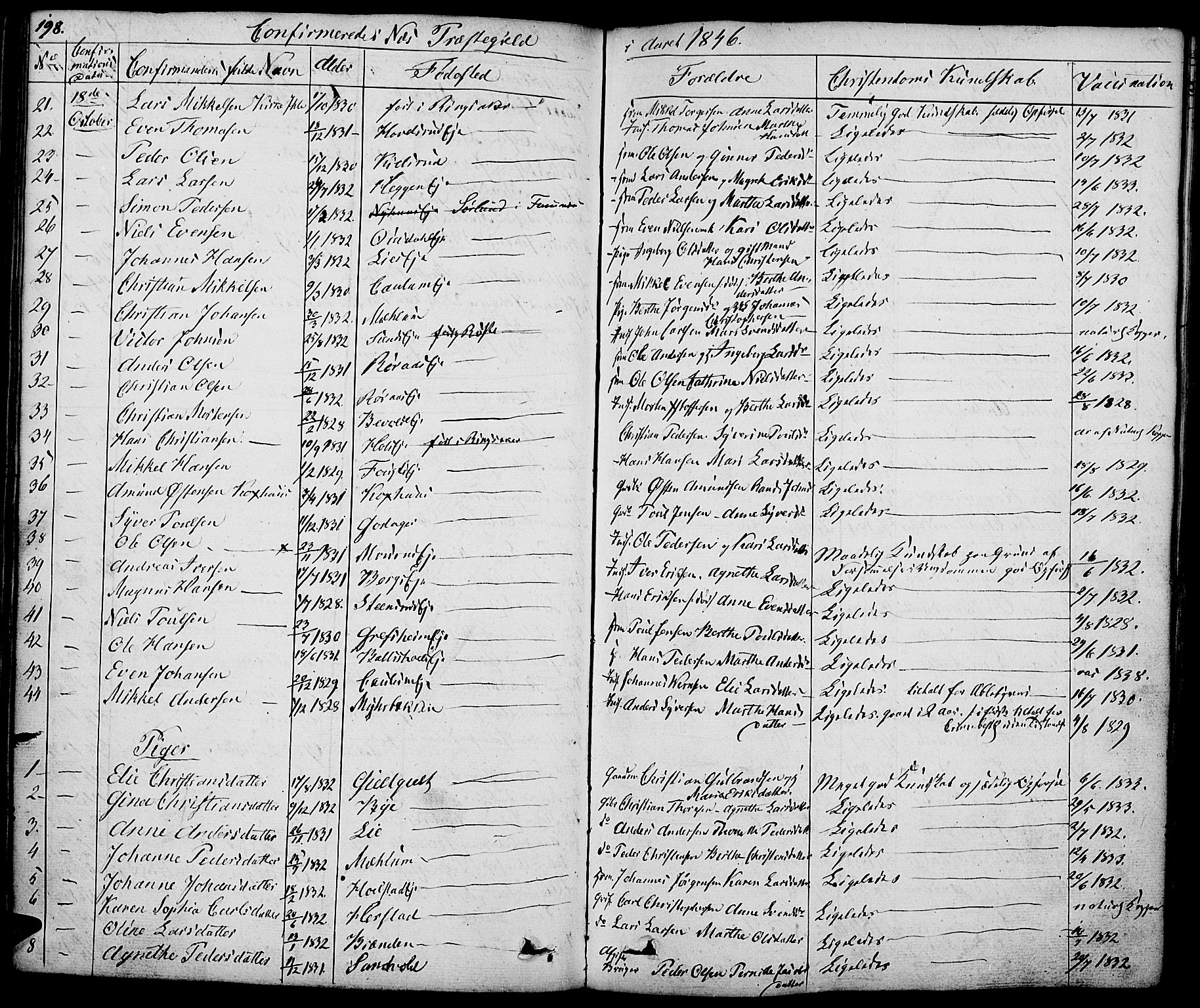 Nes prestekontor, Hedmark, SAH/PREST-020/K/Ka/L0003: Parish register (official) no. 3, 1827-1851, p. 198