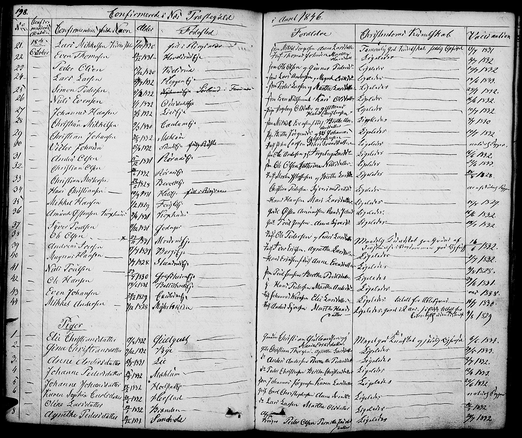 Nes prestekontor, Hedmark, AV/SAH-PREST-020/K/Ka/L0003: Parish register (official) no. 3, 1827-1851, p. 198