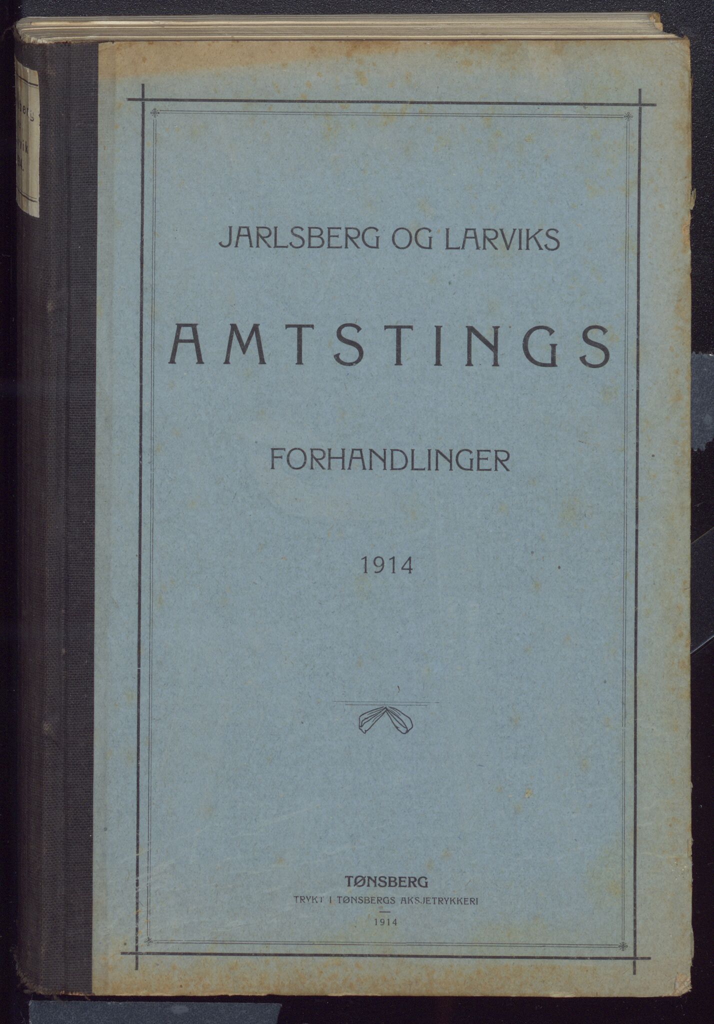 Vestfold fylkeskommune. Fylkestinget, VEMU/A-1315/A/Ab/Abb/L0061: Fylkestingsforhandlinger, 1914