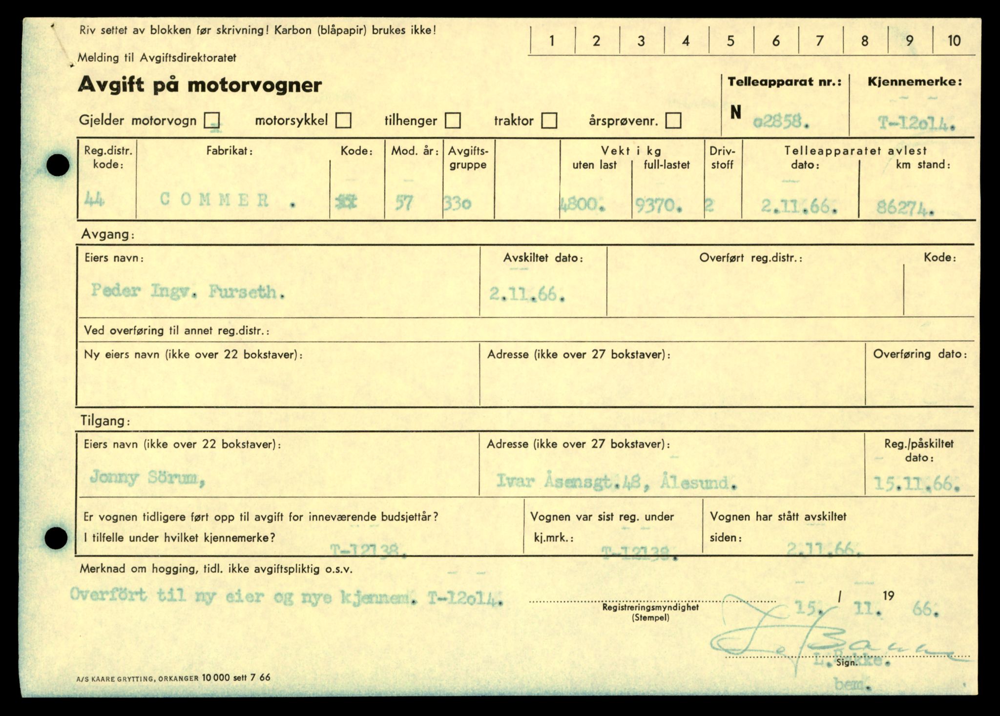 Møre og Romsdal vegkontor - Ålesund trafikkstasjon, AV/SAT-A-4099/F/Fe/L0032: Registreringskort for kjøretøy T 11997 - T 12149, 1927-1998, p. 385