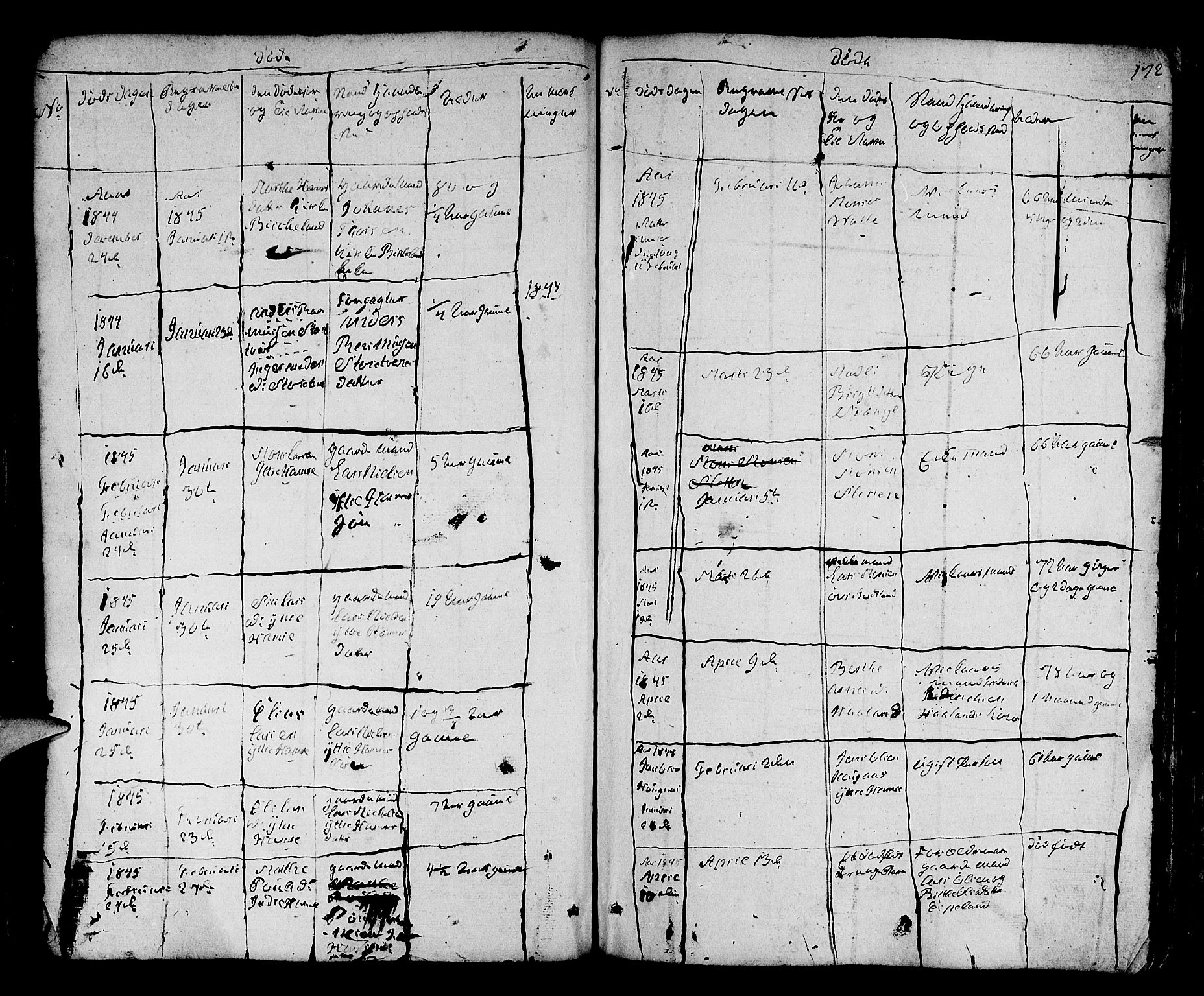 Fana Sokneprestembete, SAB/A-75101/H/Hab/Habb/L0001: Parish register (copy) no. B 1, 1837-1855, p. 172