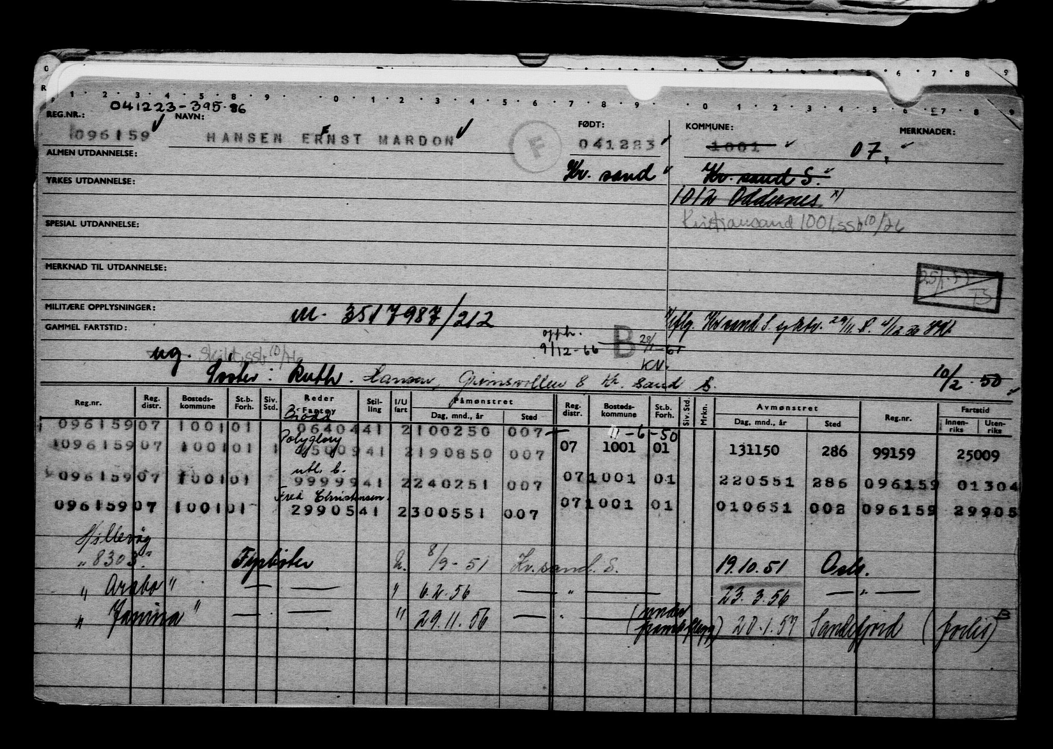 Direktoratet for sjømenn, AV/RA-S-3545/G/Gb/L0225: Hovedkort, 1923, p. 452