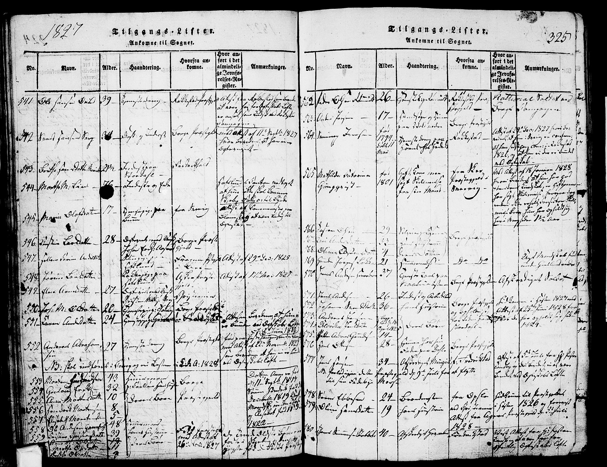 Skjeberg prestekontor Kirkebøker, SAO/A-10923/G/Ga/L0001: Parish register (copy) no. I 1, 1815-1830, p. 325