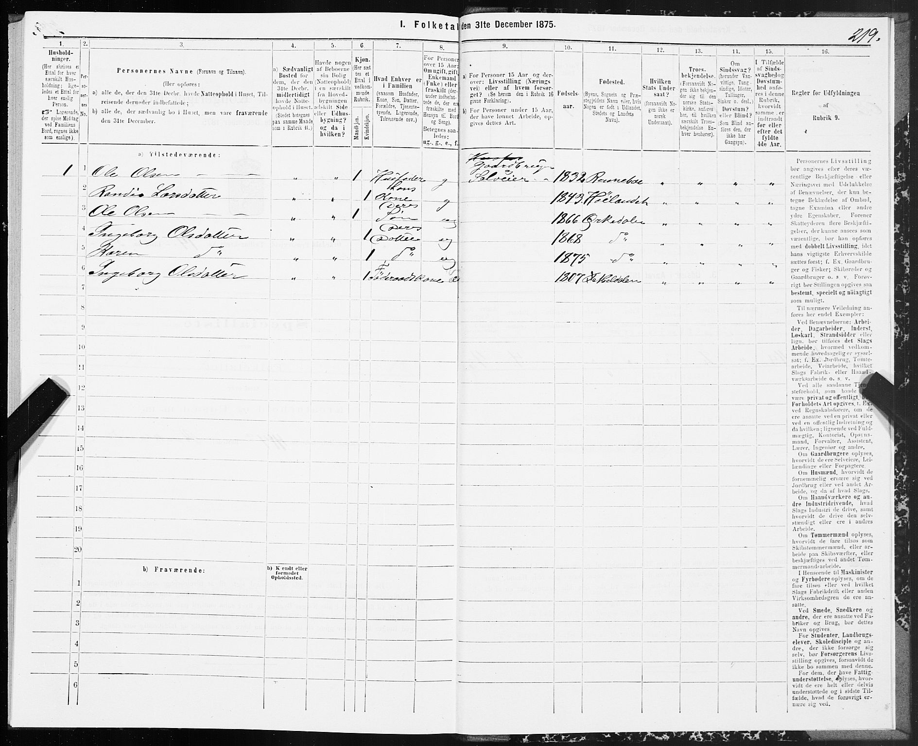 SAT, 1875 census for 1638P Orkdal, 1875, p. 7219