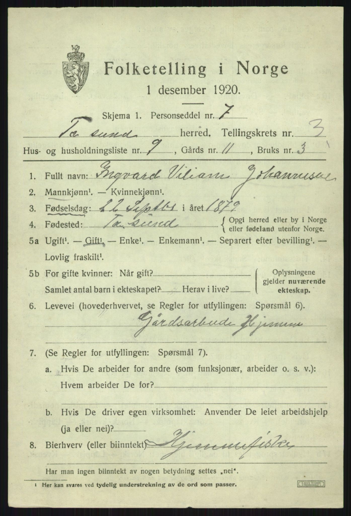 SATØ, 1920 census for Tromsøysund, 1920, p. 2800