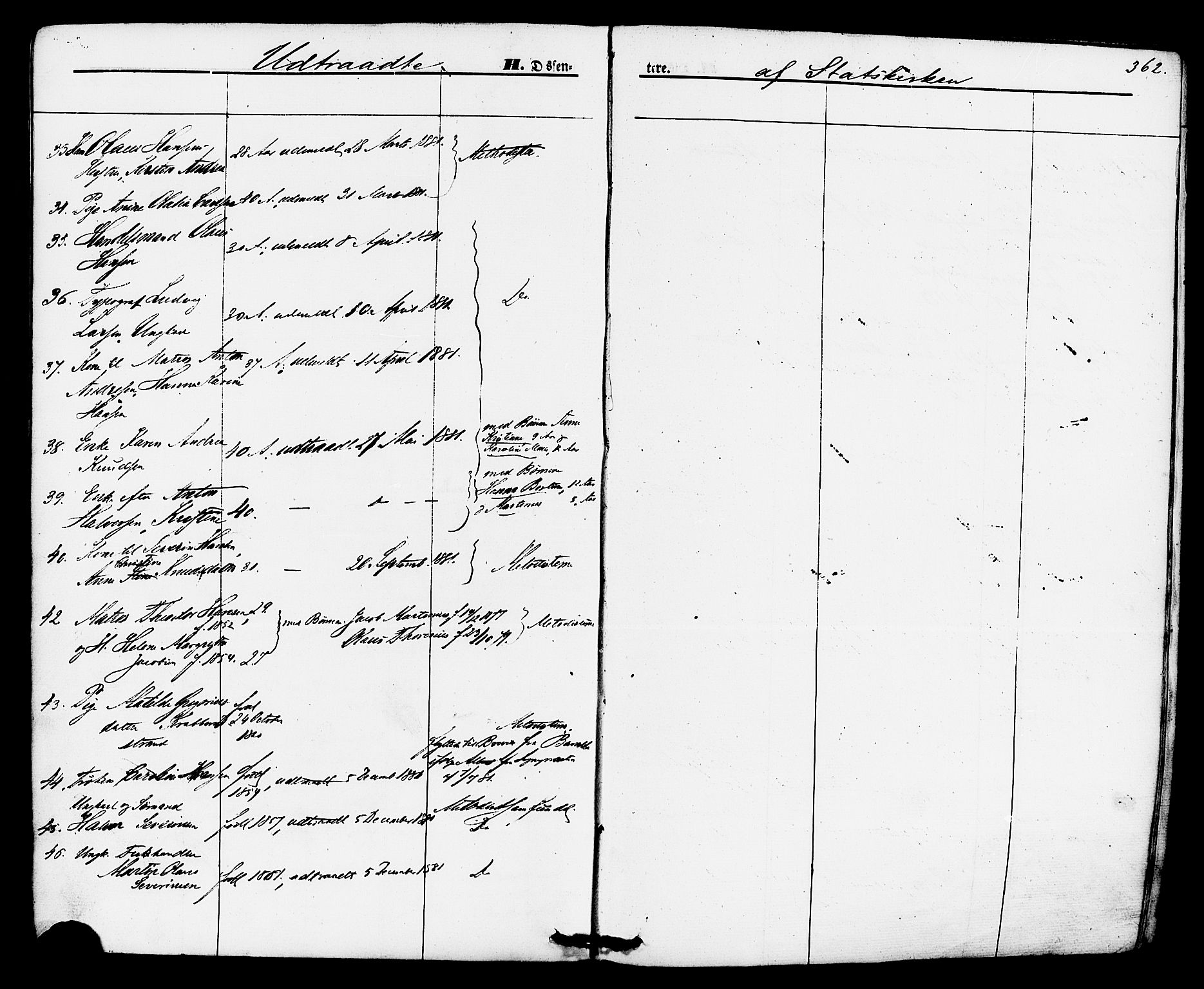 Brevik kirkebøker, SAKO/A-255/F/Fa/L0006: Parish register (official) no. 6, 1866-1881, p. 362