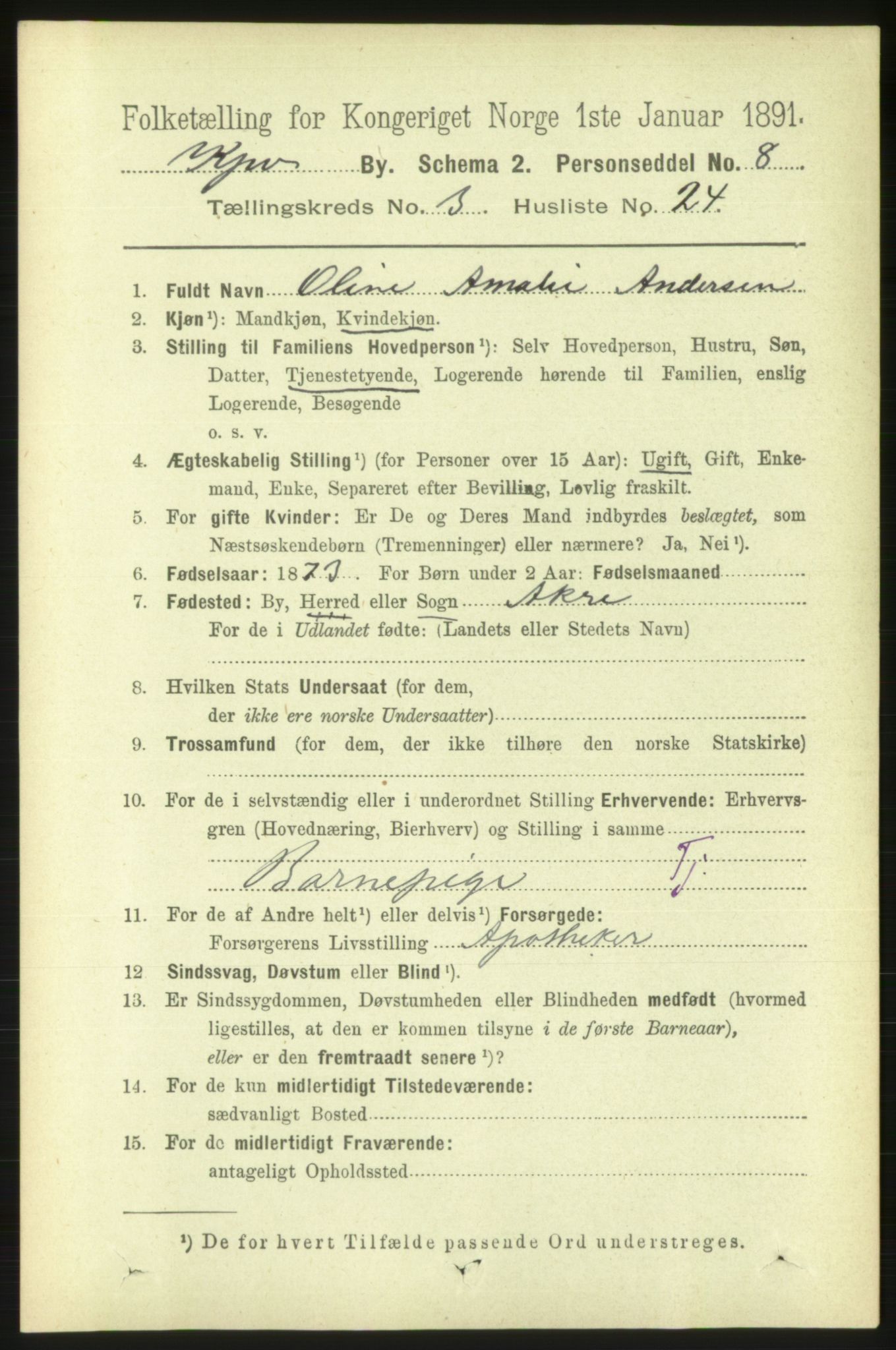 RA, 1891 census for 1105 Kopervik, 1891, p. 372