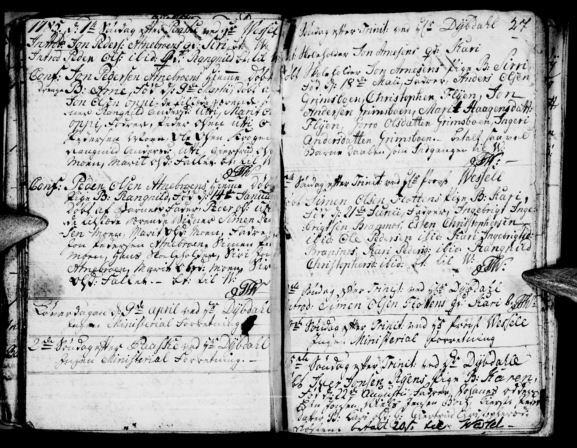 Tynset prestekontor, SAH/PREST-058/H/Ha/Haa/L0011: Parish register (official) no. 11, 1779-1790, p. 26-27