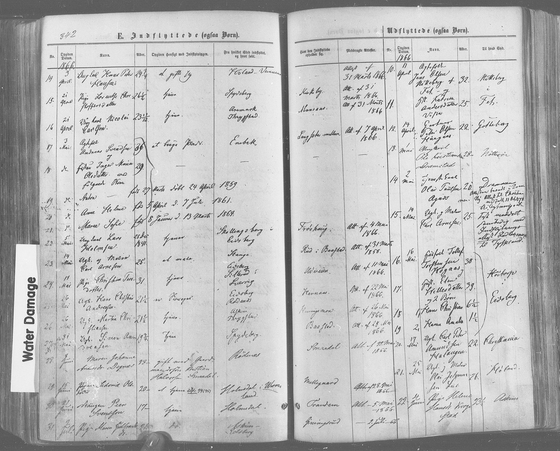 Trøgstad prestekontor Kirkebøker, AV/SAO-A-10925/F/Fa/L0009: Parish register (official) no. I 9, 1865-1877, p. 342