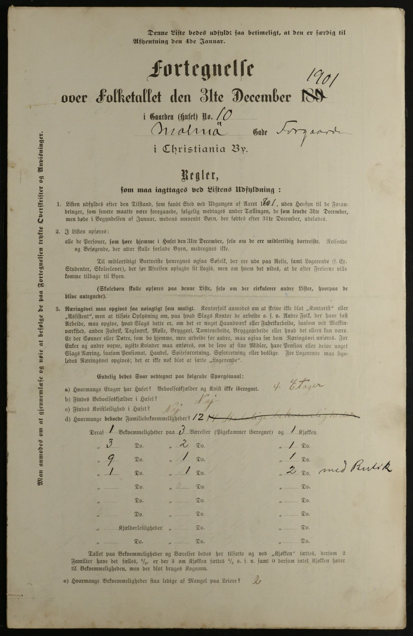 OBA, Municipal Census 1901 for Kristiania, 1901, p. 9262