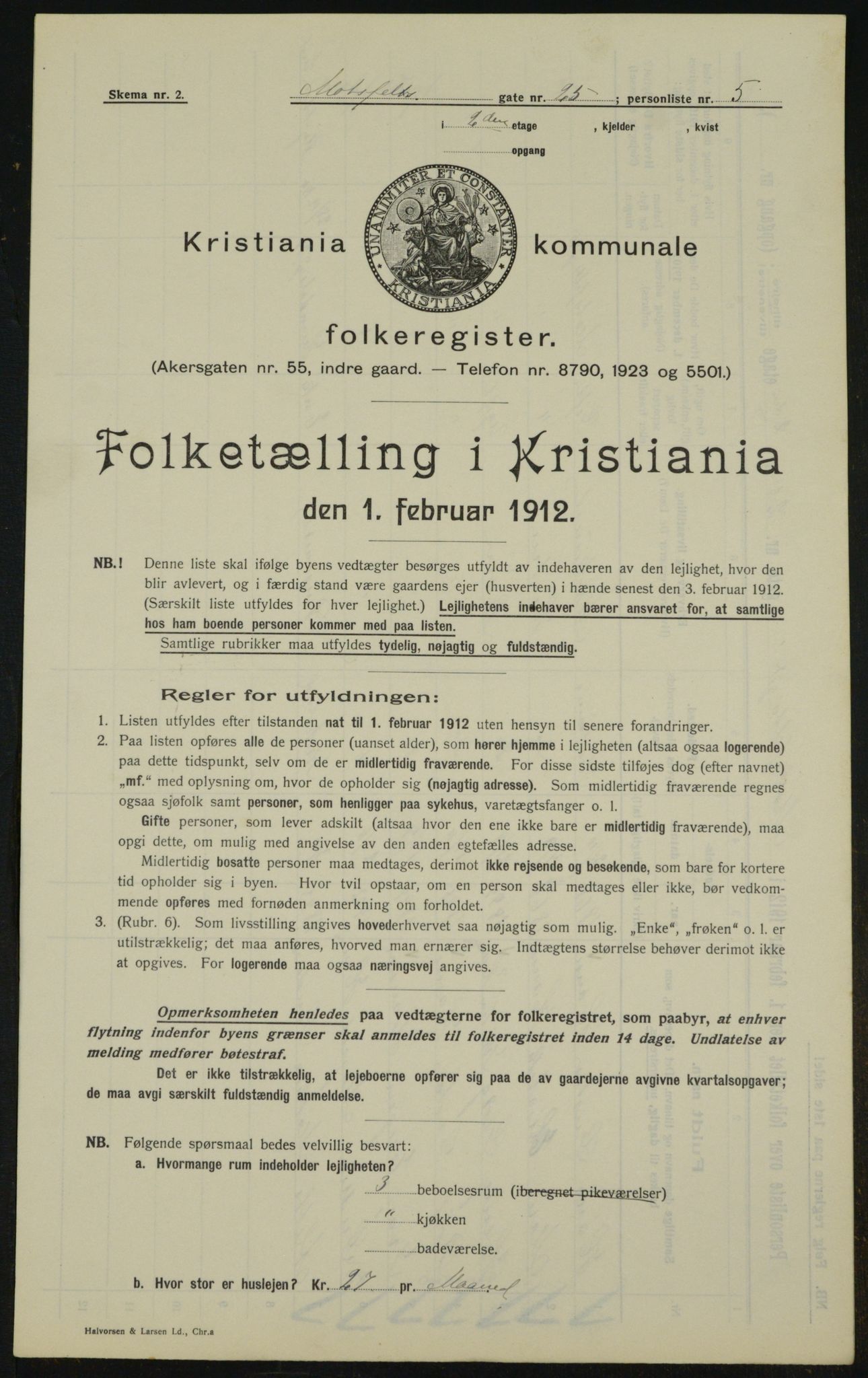 OBA, Municipal Census 1912 for Kristiania, 1912, p. 66885