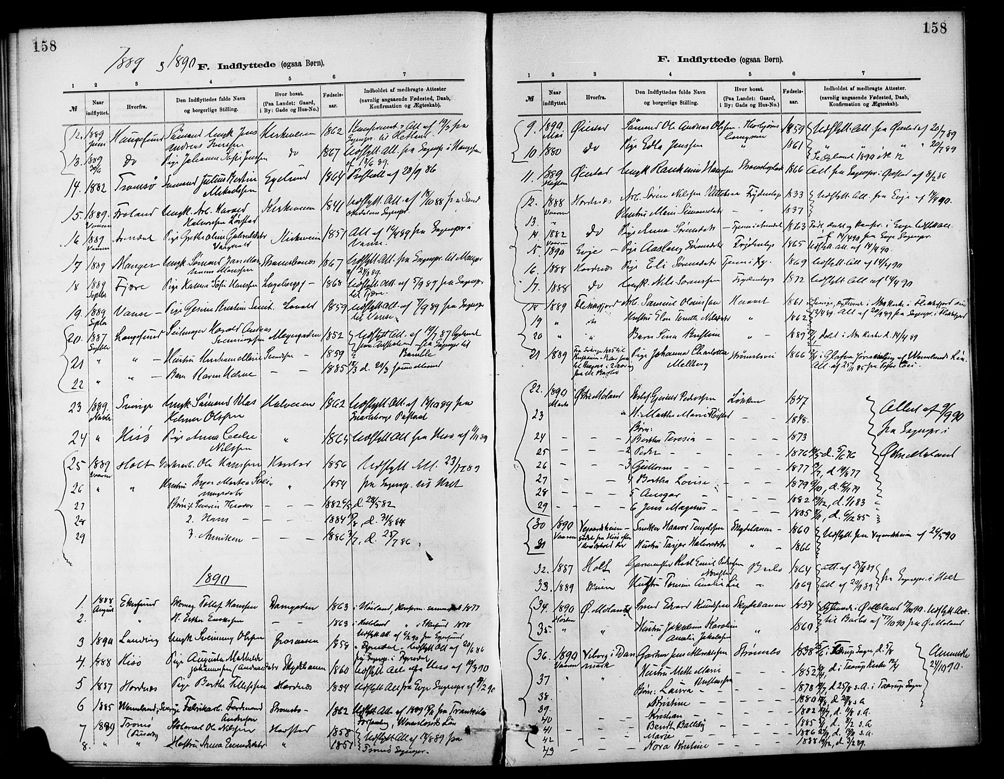 Barbu sokneprestkontor, AV/SAK-1111-0003/F/Fa/L0003: Parish register (official) no. A 3, 1883-1898, p. 158
