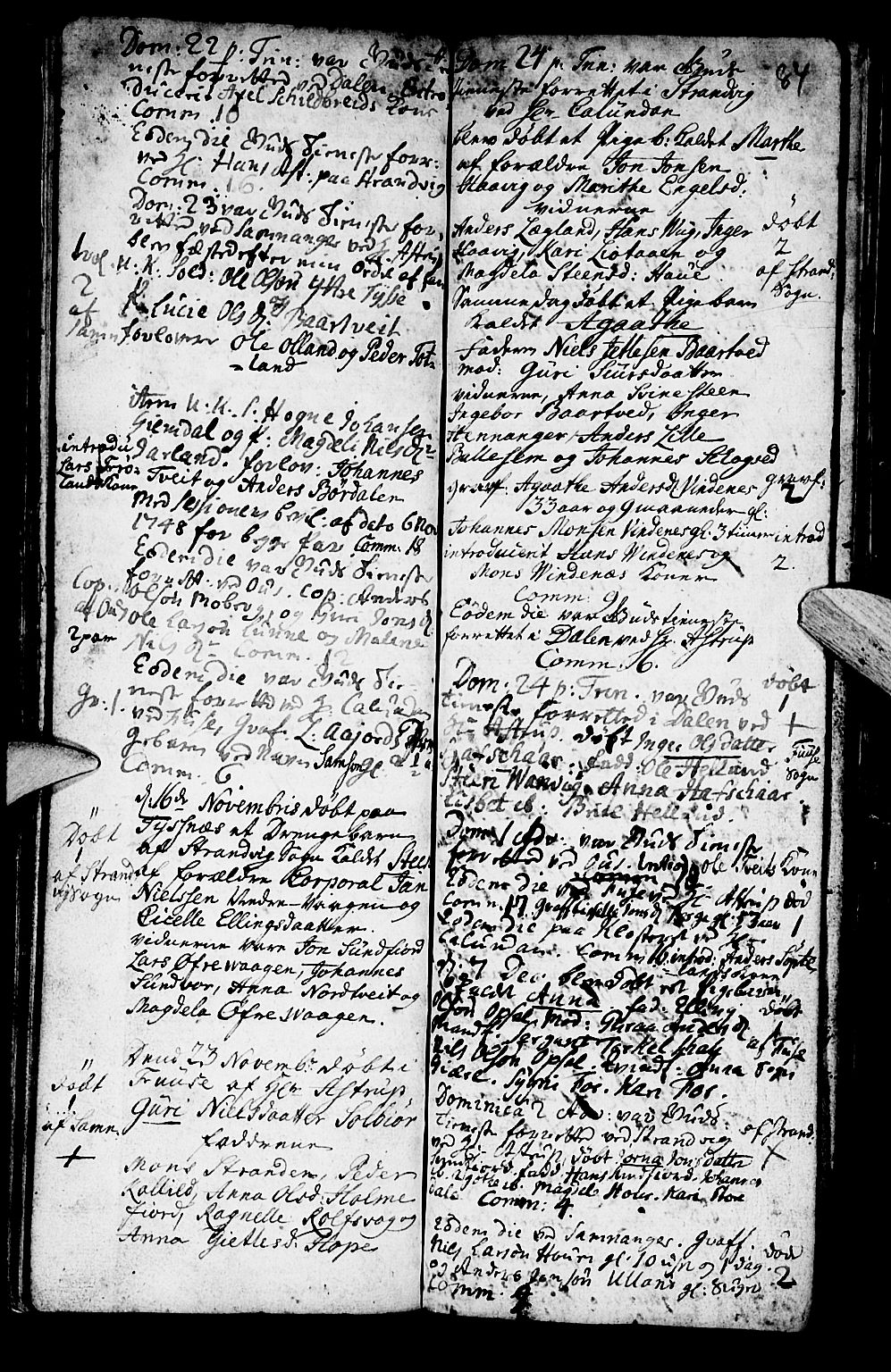 Os sokneprestembete, SAB/A-99929: Parish register (official) no. A 2, 1723-1758, p. 84
