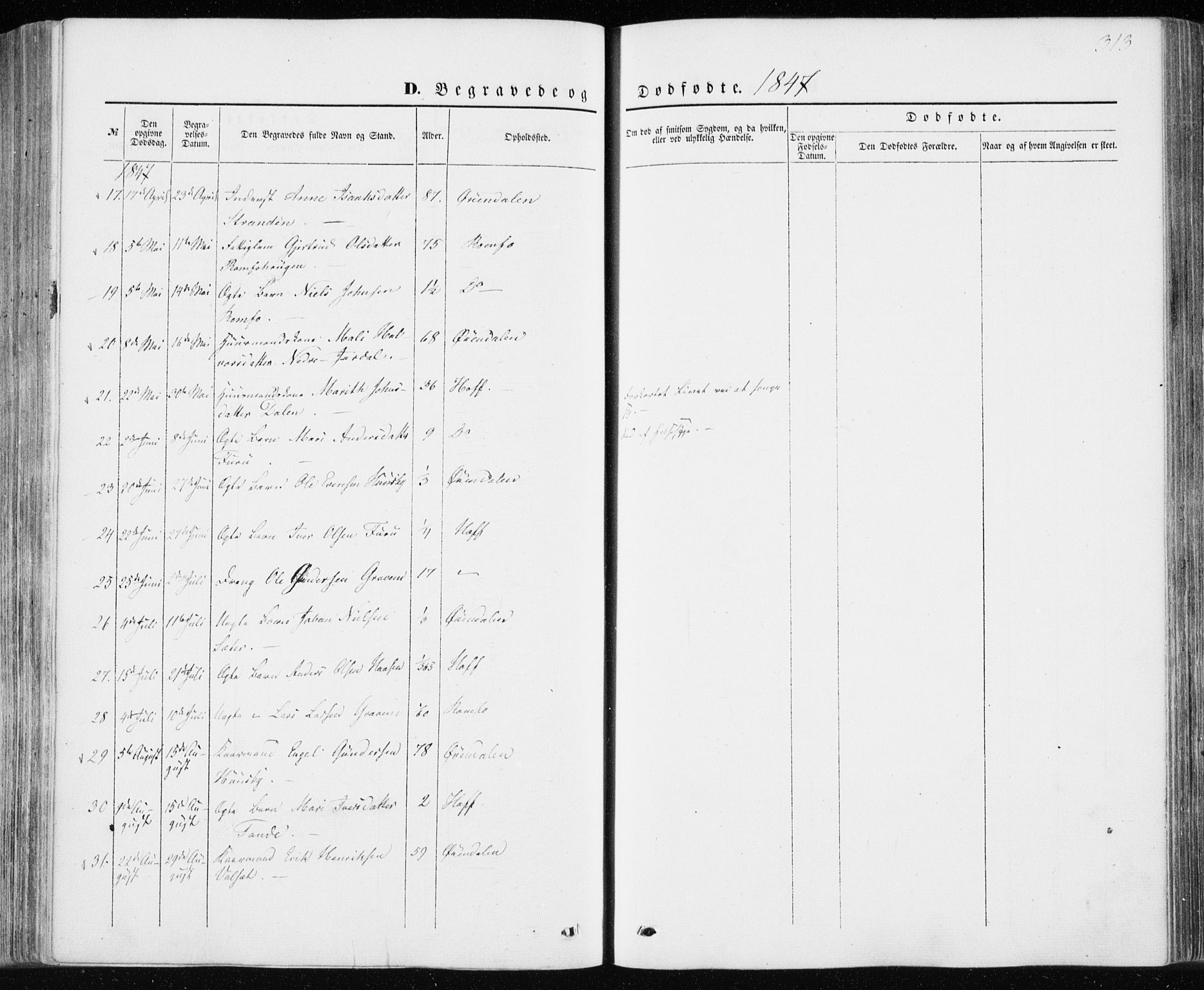 Ministerialprotokoller, klokkerbøker og fødselsregistre - Møre og Romsdal, AV/SAT-A-1454/590/L1013: Parish register (official) no. 590A05, 1847-1877, p. 313