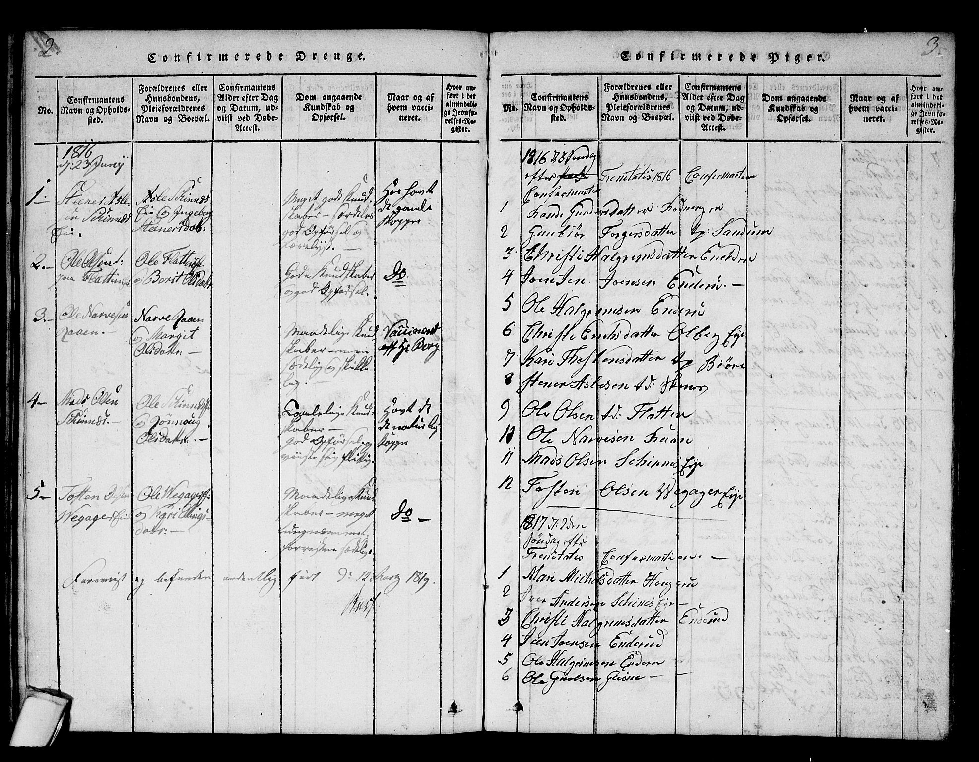 Krødsherad kirkebøker, AV/SAKO-A-19/F/Fa/L0001: Parish register (official) no. 1, 1815-1829, p. 2-3