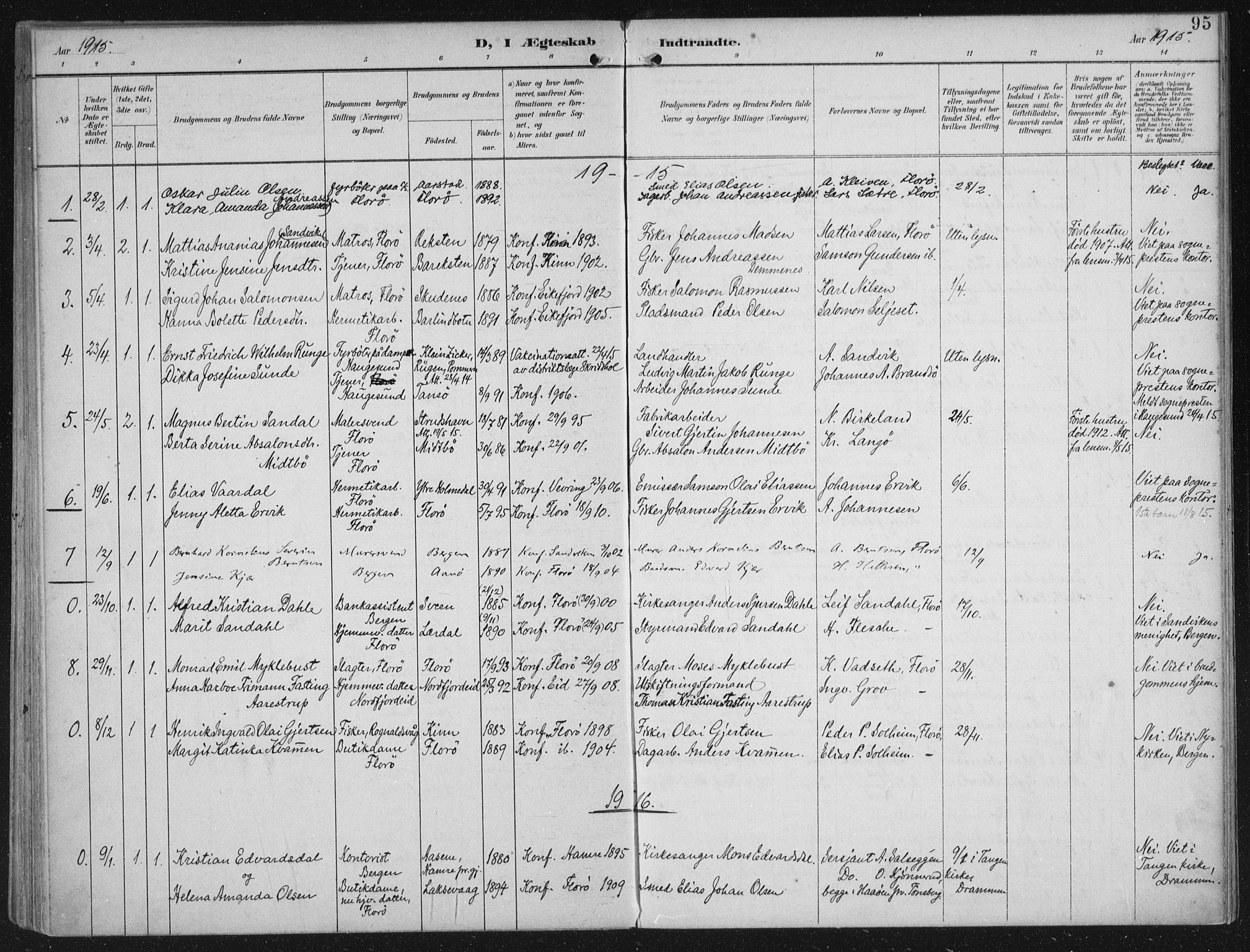 Kinn sokneprestembete, AV/SAB-A-80801/H/Haa/Haac/L0002: Parish register (official) no. C 2, 1895-1916, p. 95