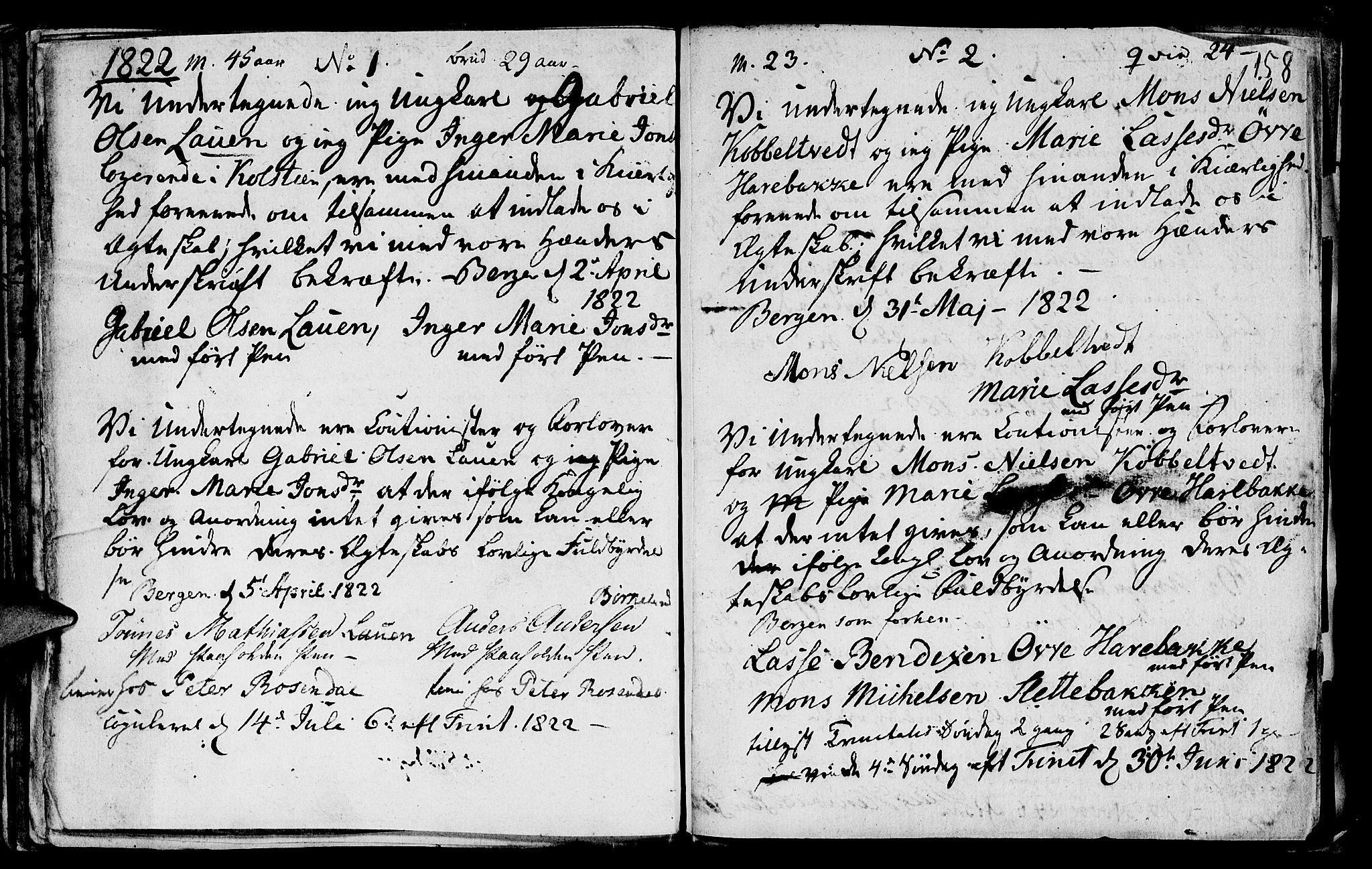 St. Jørgens hospital og Årstad sokneprestembete, AV/SAB-A-99934: Parish register (official) no. A 1, 1743-1823, p. 158