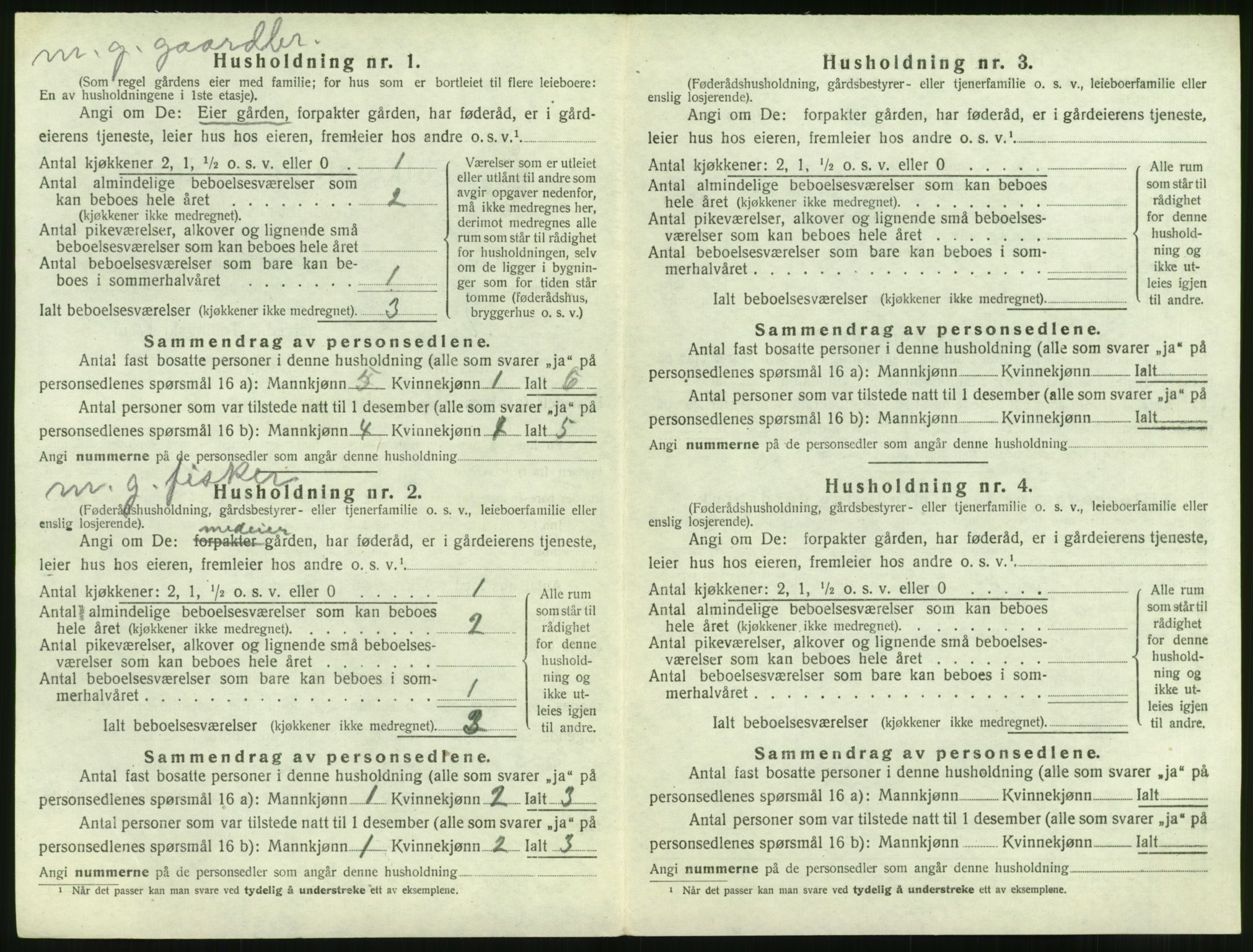 SAT, 1920 census for Vatne, 1920, p. 185