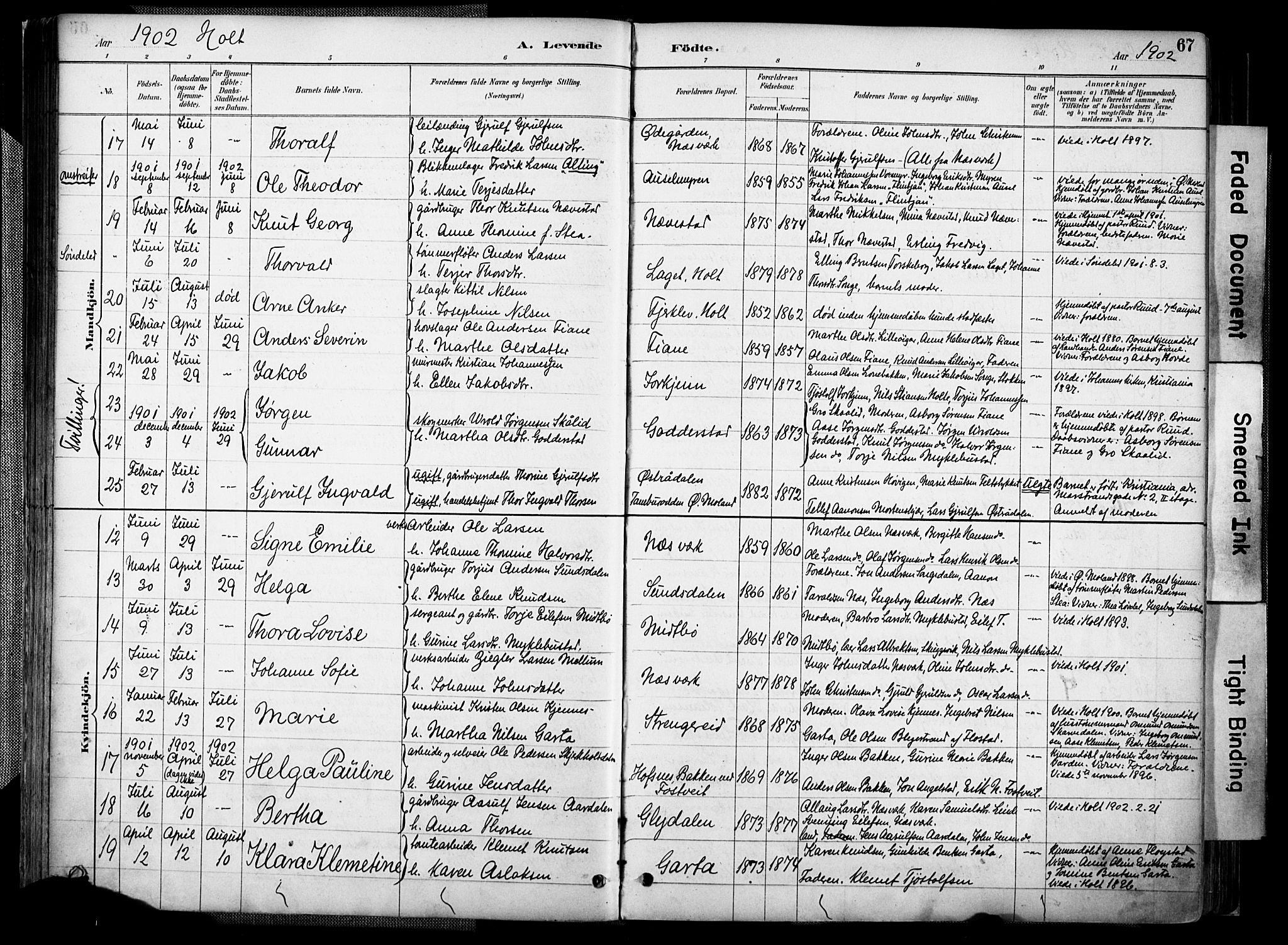 Holt sokneprestkontor, AV/SAK-1111-0021/F/Fa/L0012: Parish register (official) no. A 12, 1885-1907, p. 67