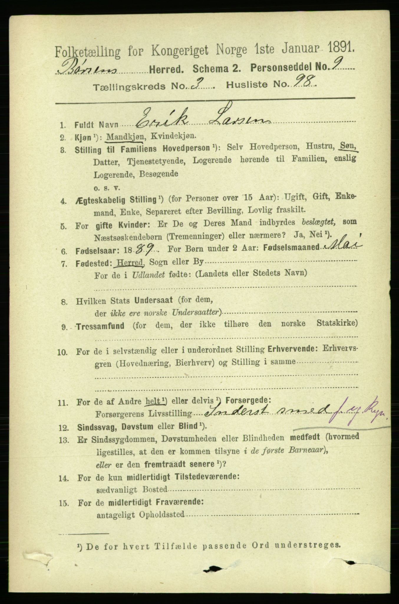 RA, 1891 census for 1658 Børsa, 1891, p. 1372