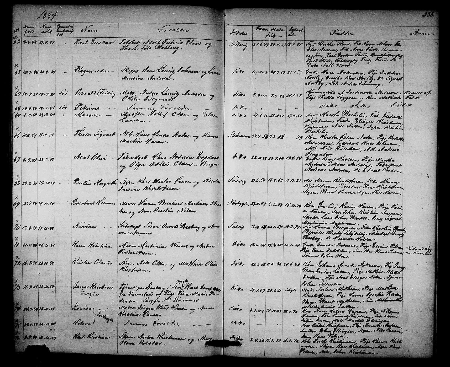 Strømm kirkebøker, SAKO/A-322/G/Ga/L0001: Parish register (copy) no. I 1, 1861-1885, p. 288