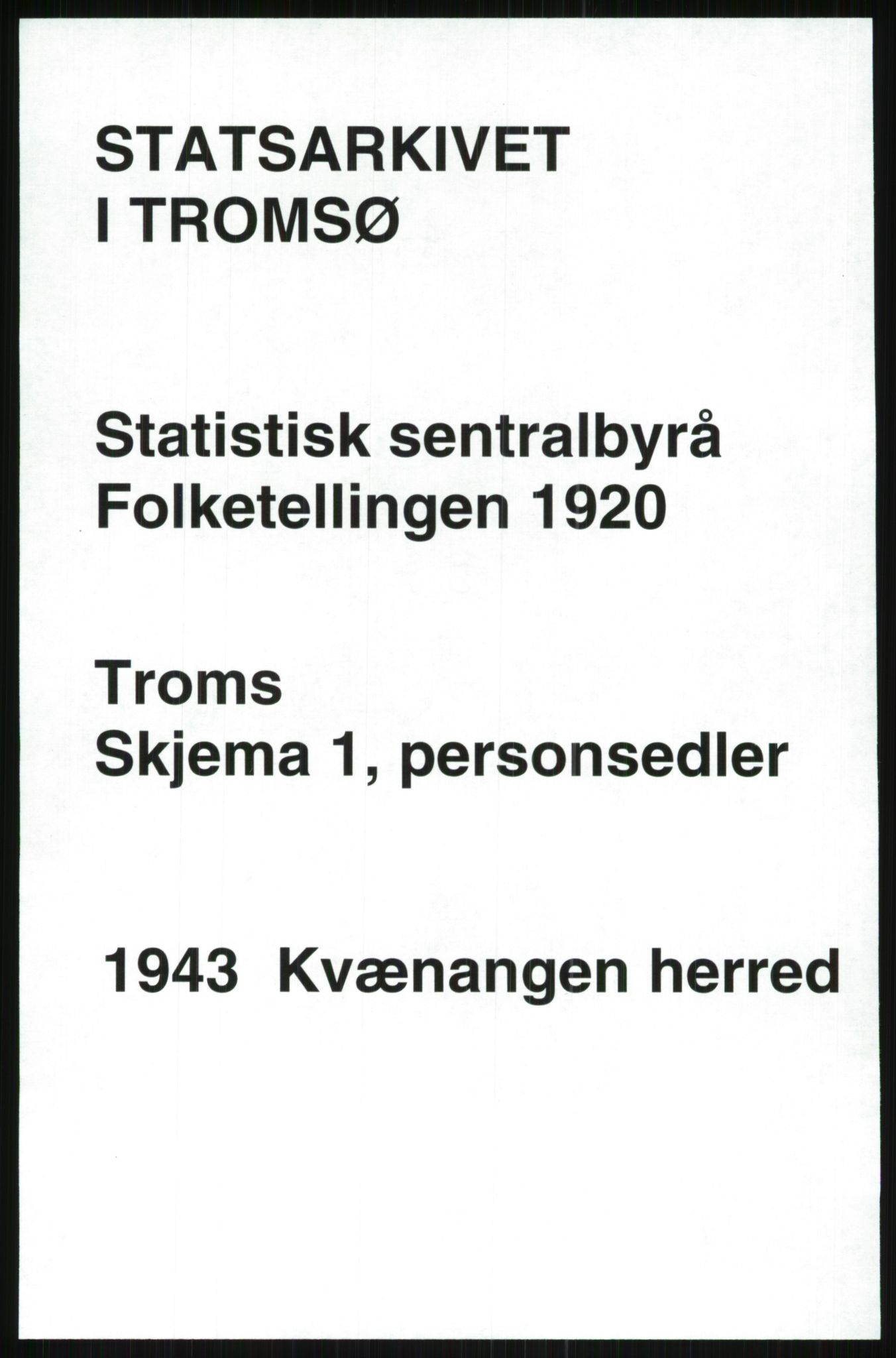 SATØ, 1920 census for Kvænangen, 1920, p. 598