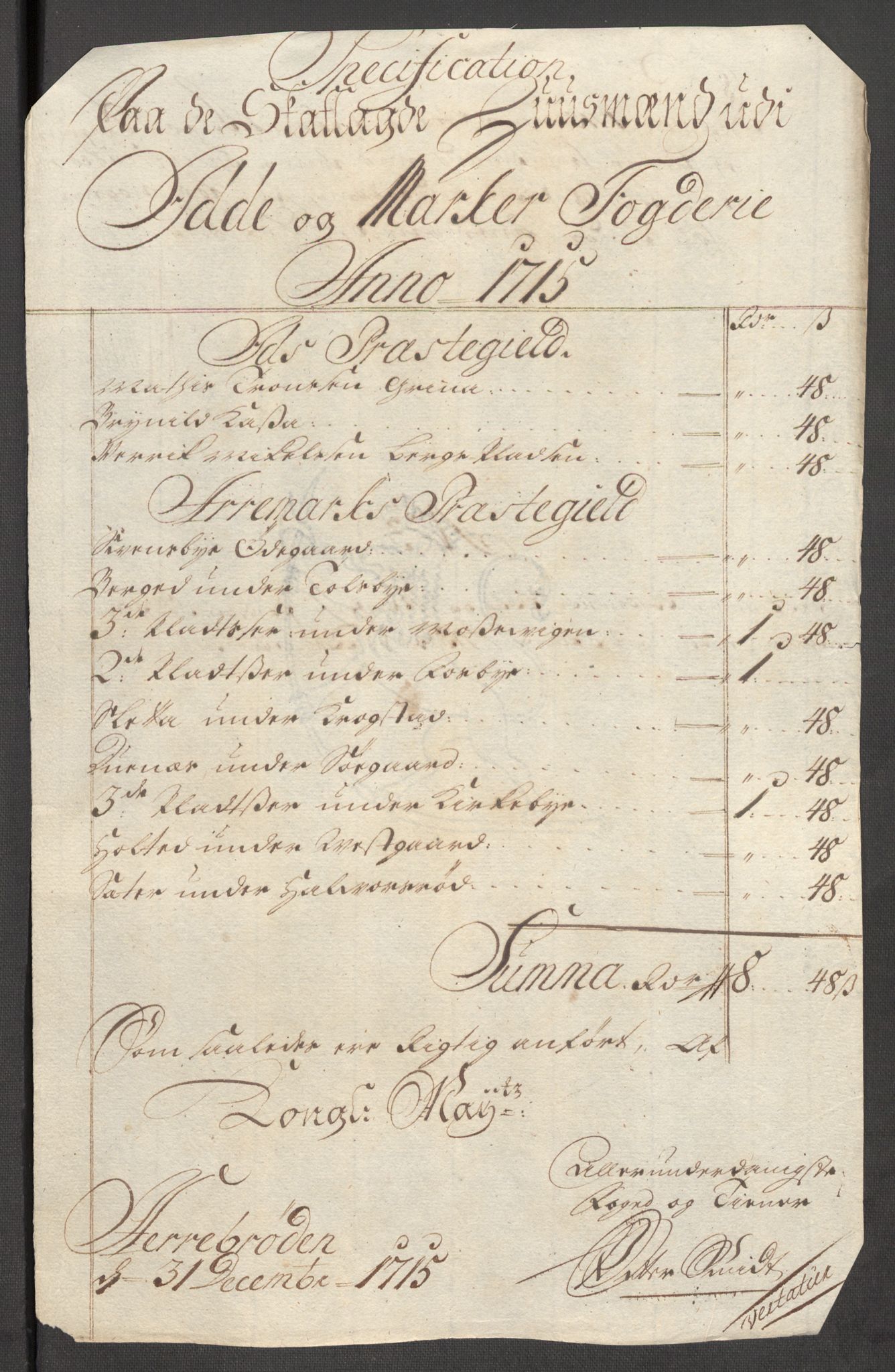 Rentekammeret inntil 1814, Reviderte regnskaper, Fogderegnskap, RA/EA-4092/R01/L0023: Fogderegnskap Idd og Marker, 1715-1716, p. 76