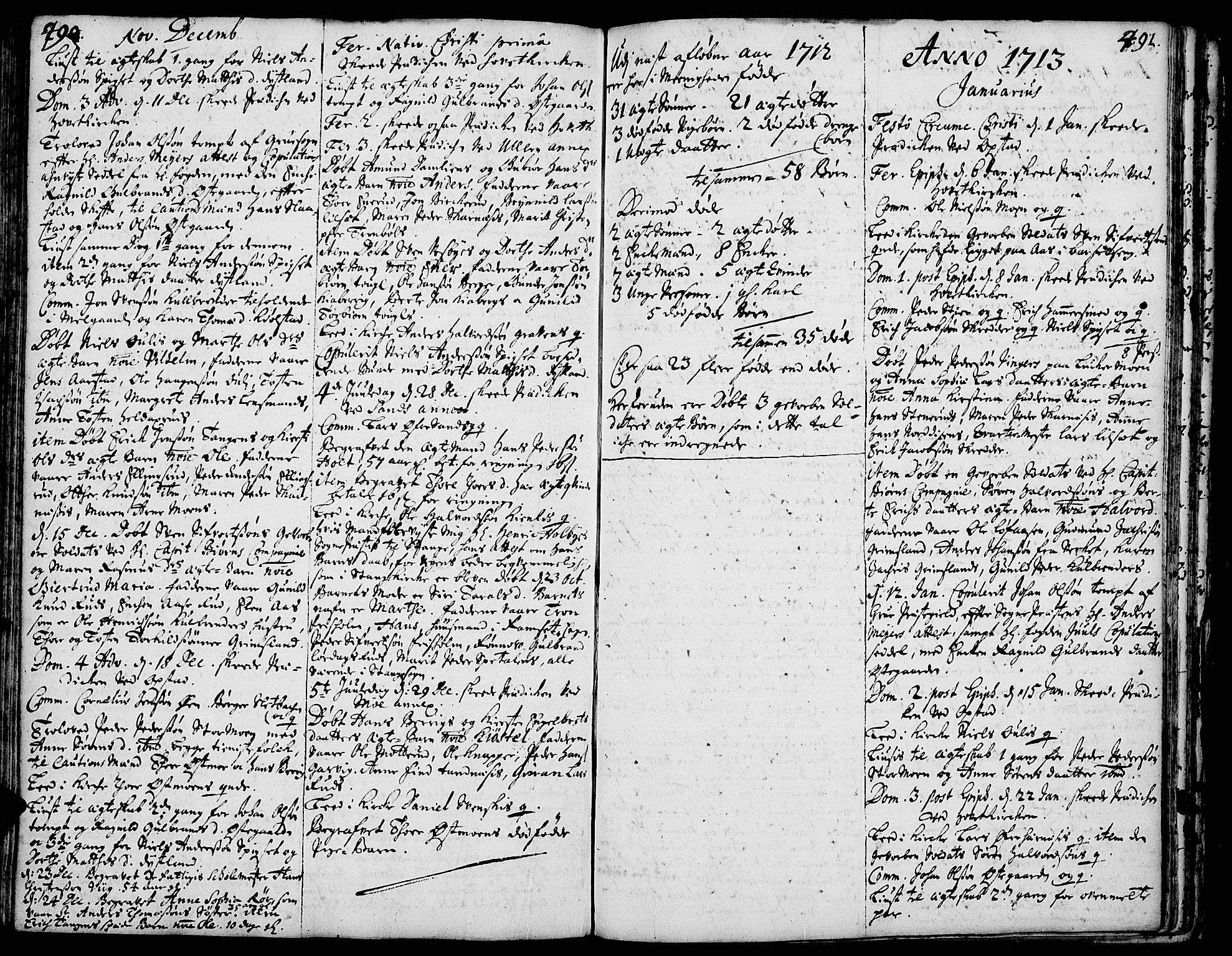 Strøm-Odalen prestekontor, AV/SAH-PREST-028/H/Ha/Haa/L0001: Parish register (official) no. 1, 1689-1715, p. 490-491