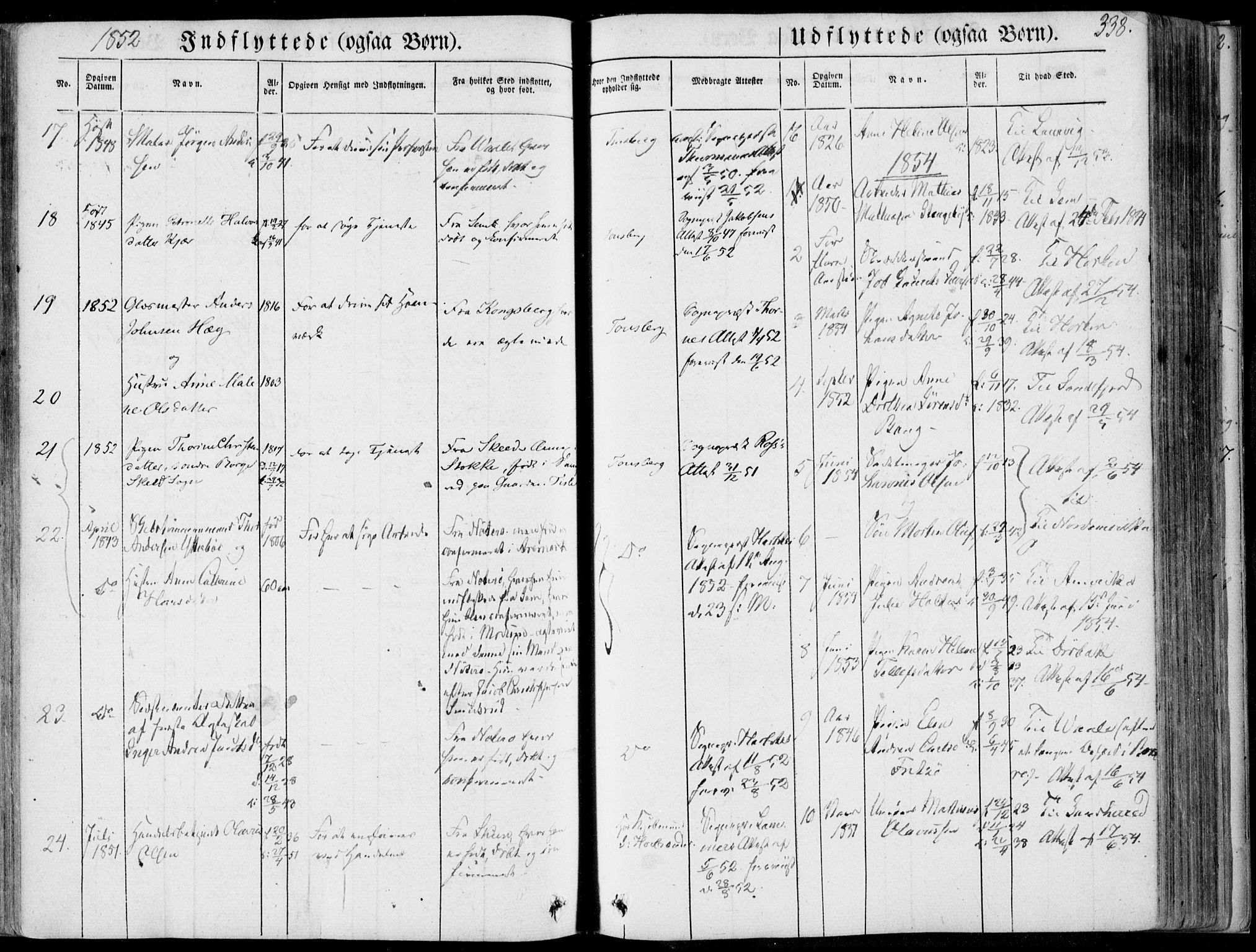 Tønsberg kirkebøker, AV/SAKO-A-330/F/Fa/L0007: Parish register (official) no. I 7, 1845-1854, p. 338