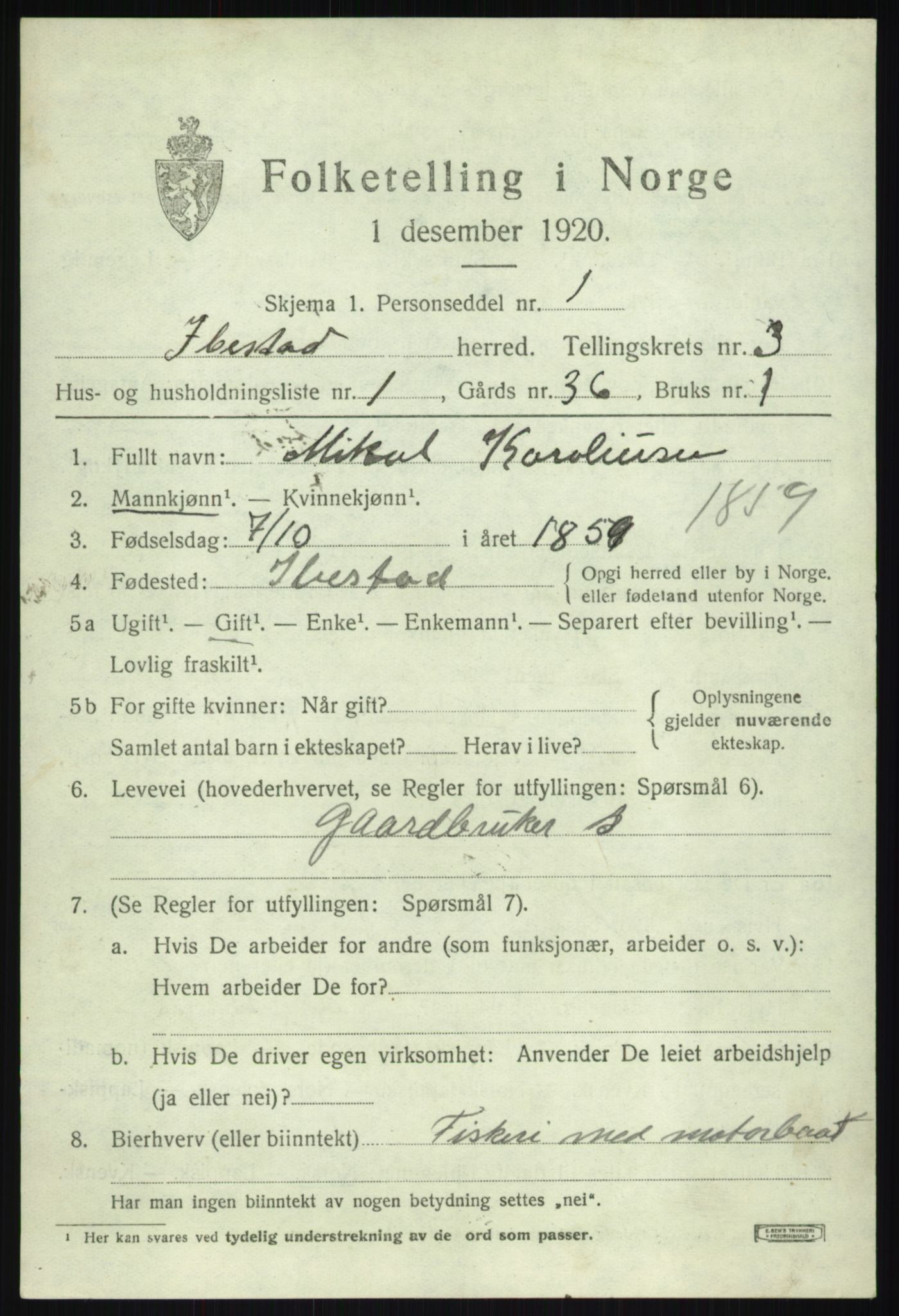 SATØ, 1920 census for Ibestad, 1920, p. 2754