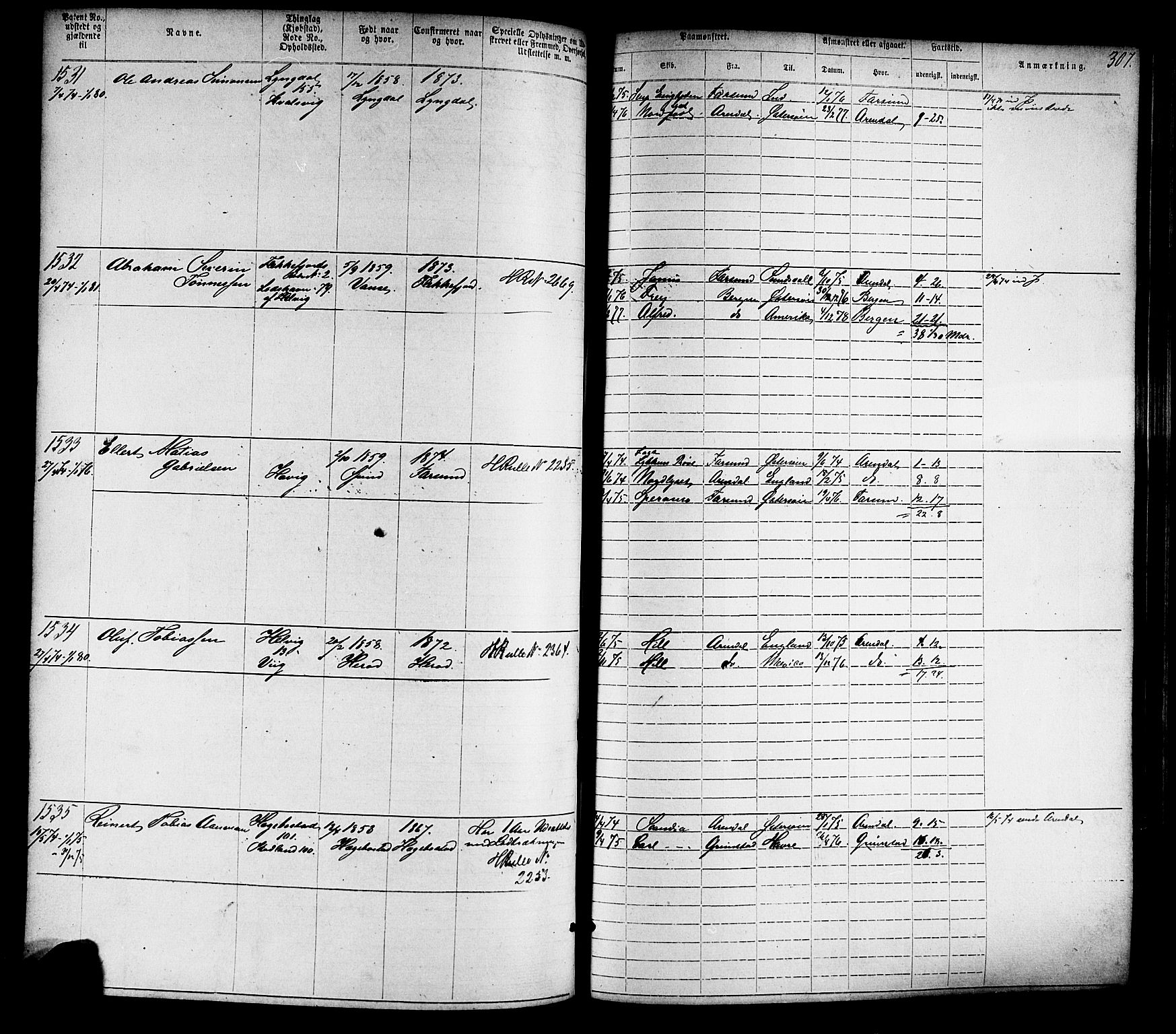 Farsund mønstringskrets, AV/SAK-2031-0017/F/Fa/L0005: Annotasjonsrulle nr 1-1910 med register, Z-2, 1869-1877, p. 337