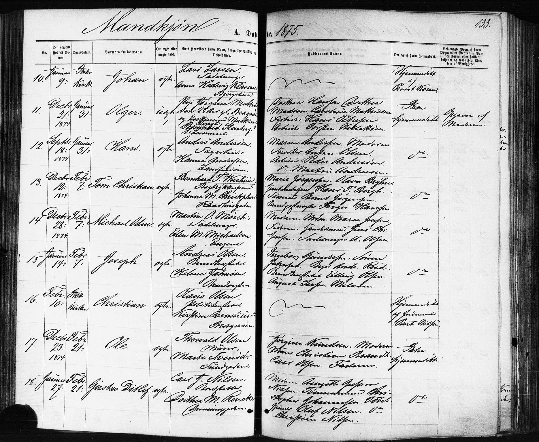 Bragernes kirkebøker, AV/SAKO-A-6/F/Fb/L0004: Parish register (official) no. II 4, 1869-1875, p. 133